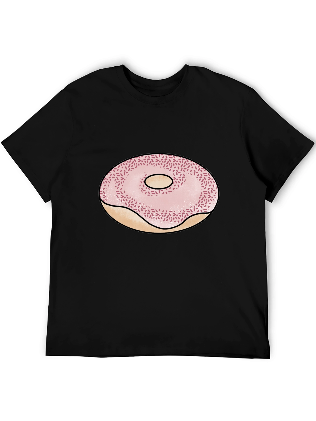 Donut Graphic Black T-Shirt - Casual Style