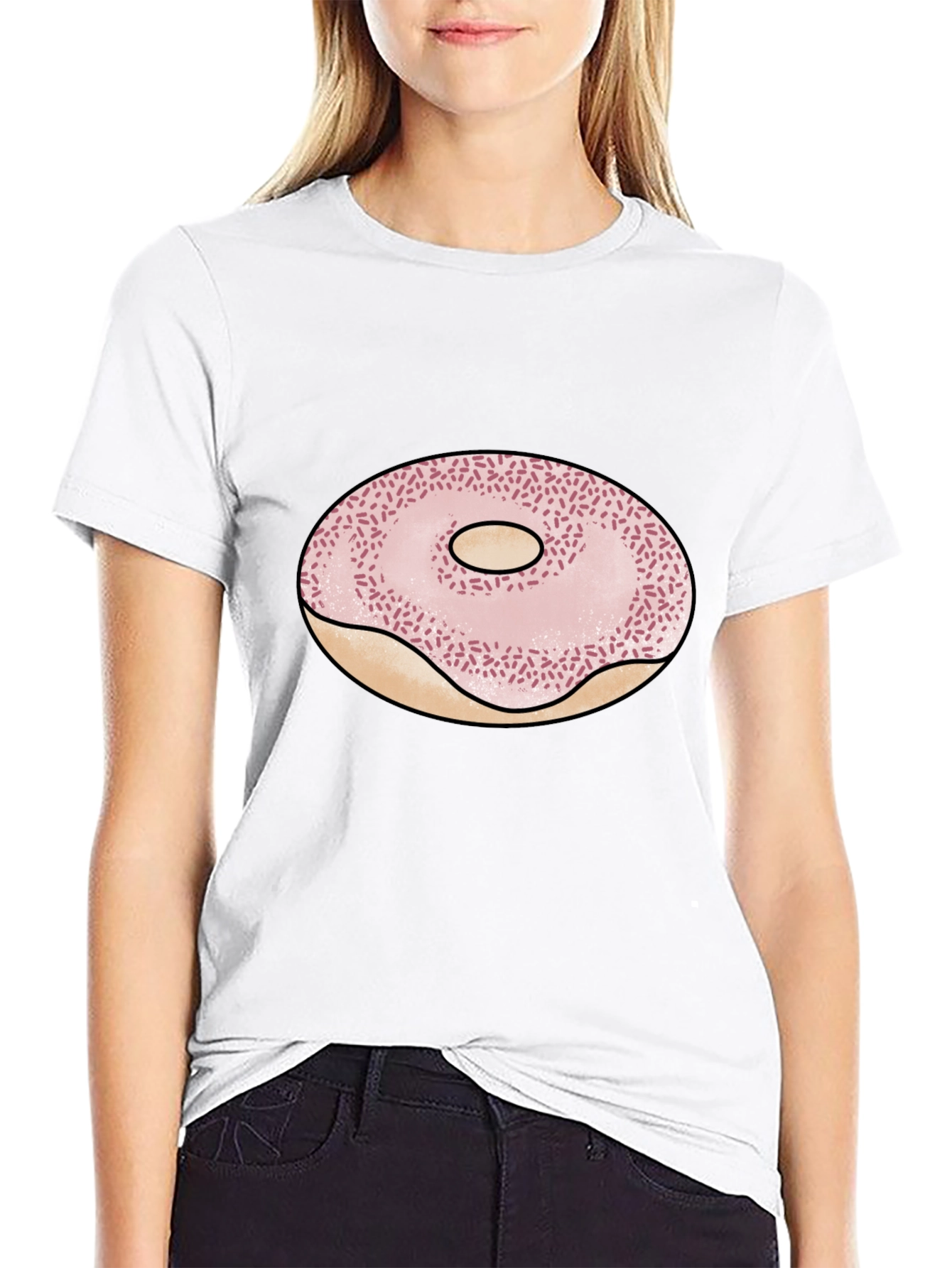 Donut Graphic Black T-Shirt - Casual Style