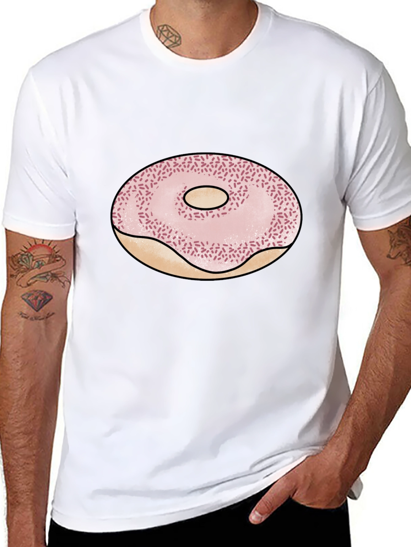 Donut Graphic Black T-Shirt - Casual Style