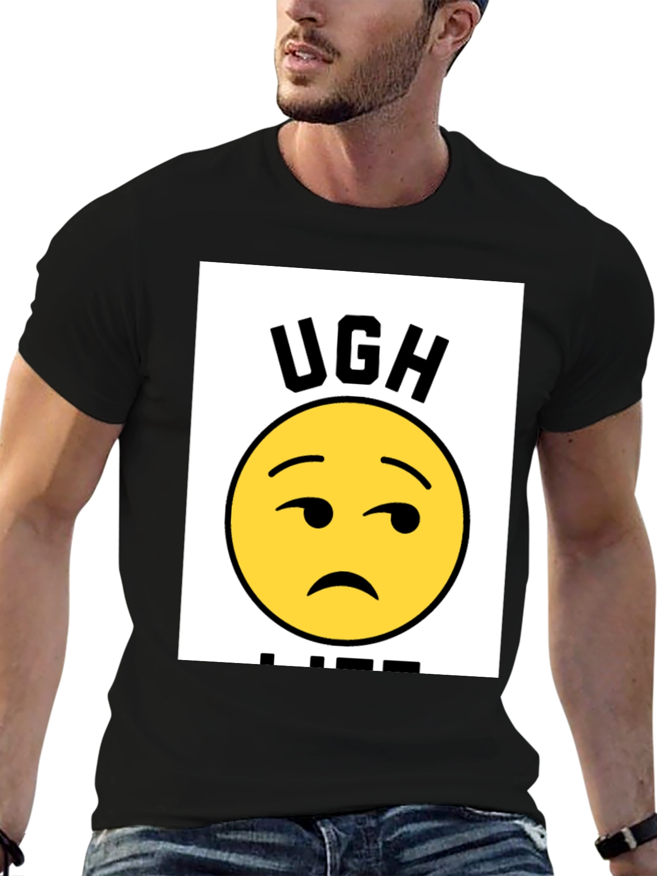 Ugh Life Graphic T-Shirt - Black Casual Tee
