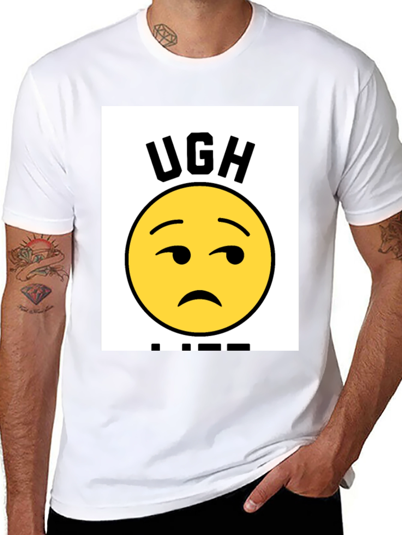 Ugh Life Graphic T-Shirt - Black Casual Tee