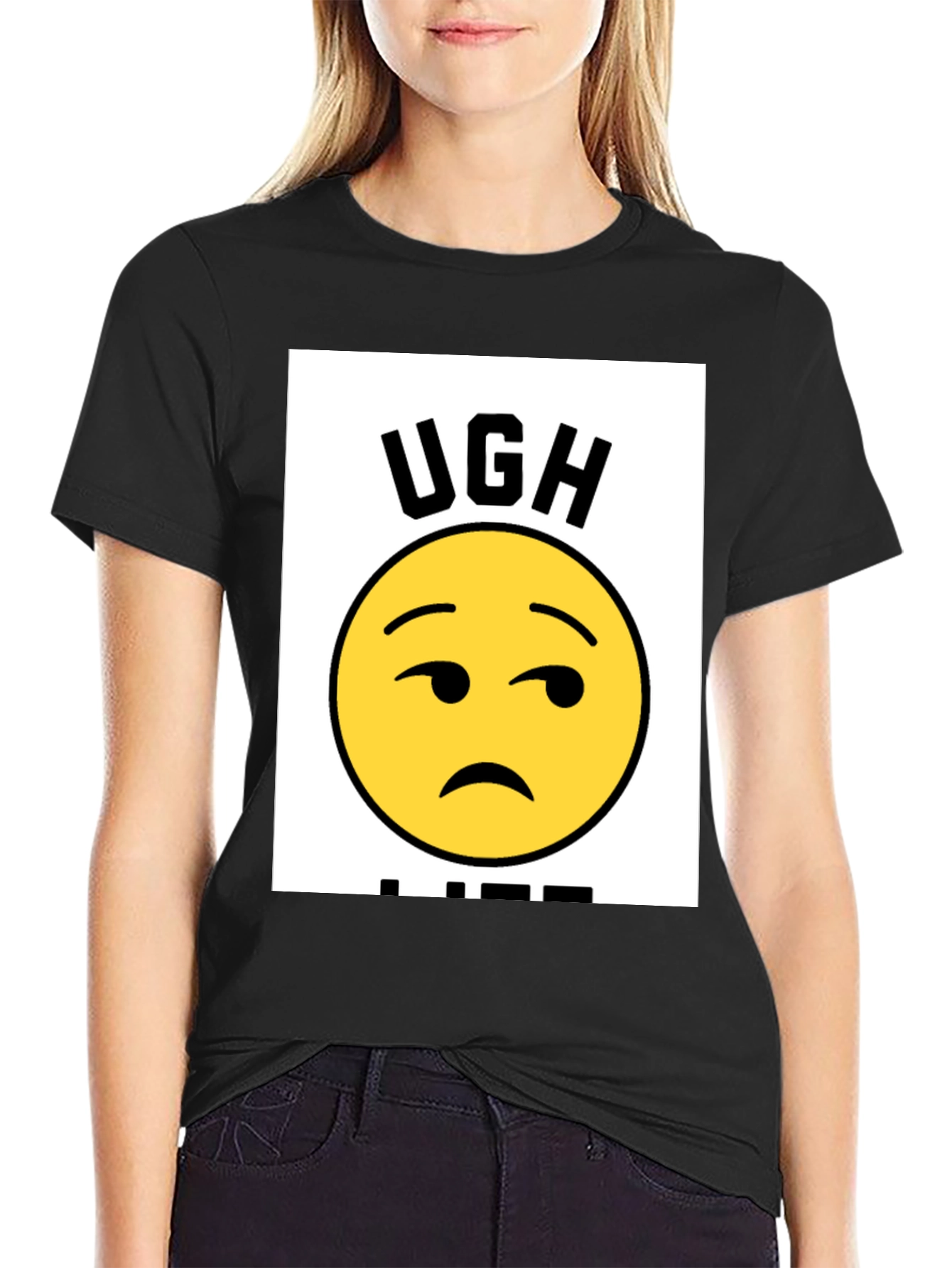 Ugh Life Graphic T-Shirt - Black Casual Tee