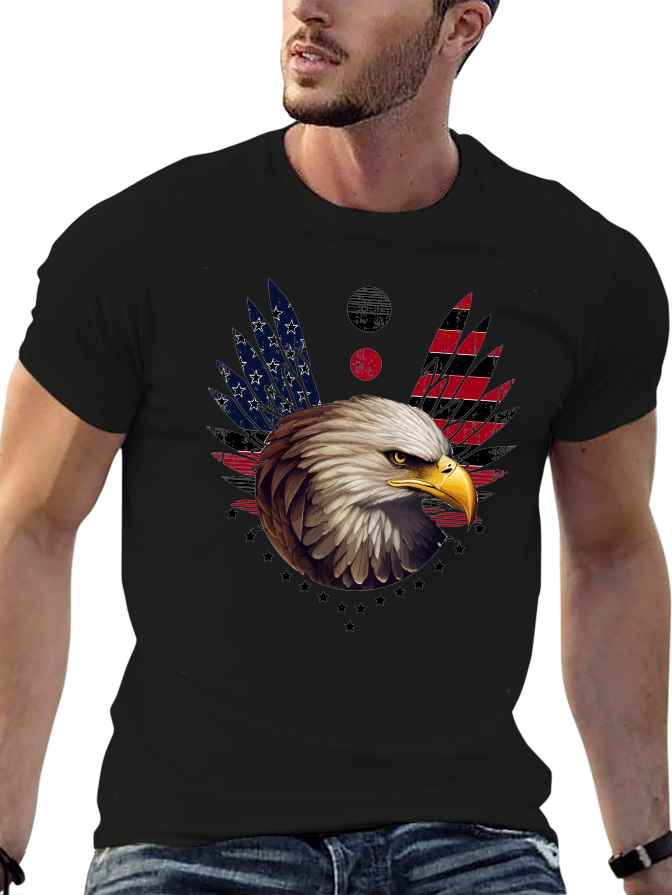American Eagle Graphic T-Shirt Patriotic Design