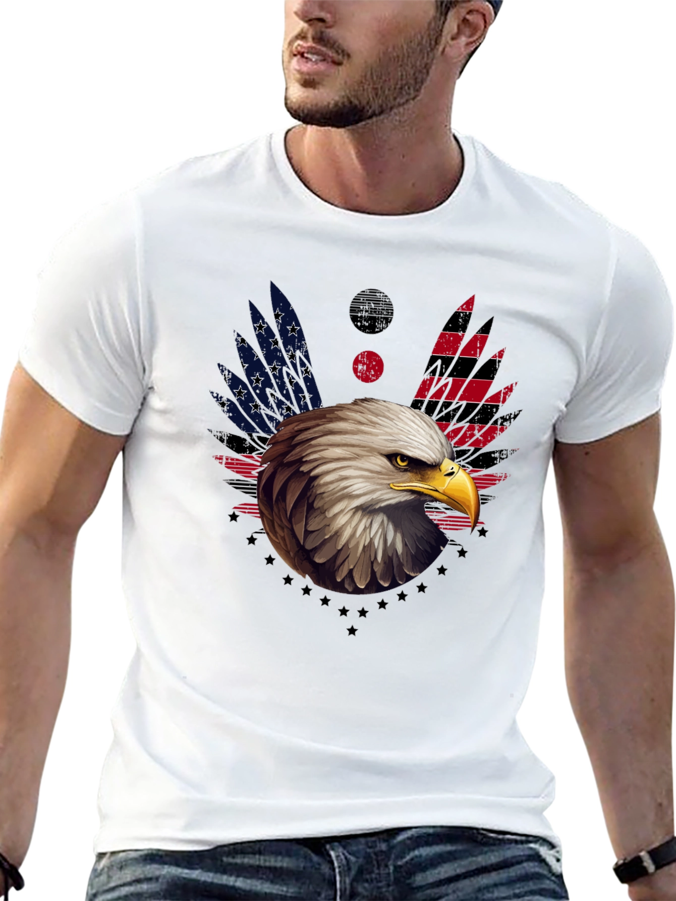 American Eagle Graphic T-Shirt Patriotic Design