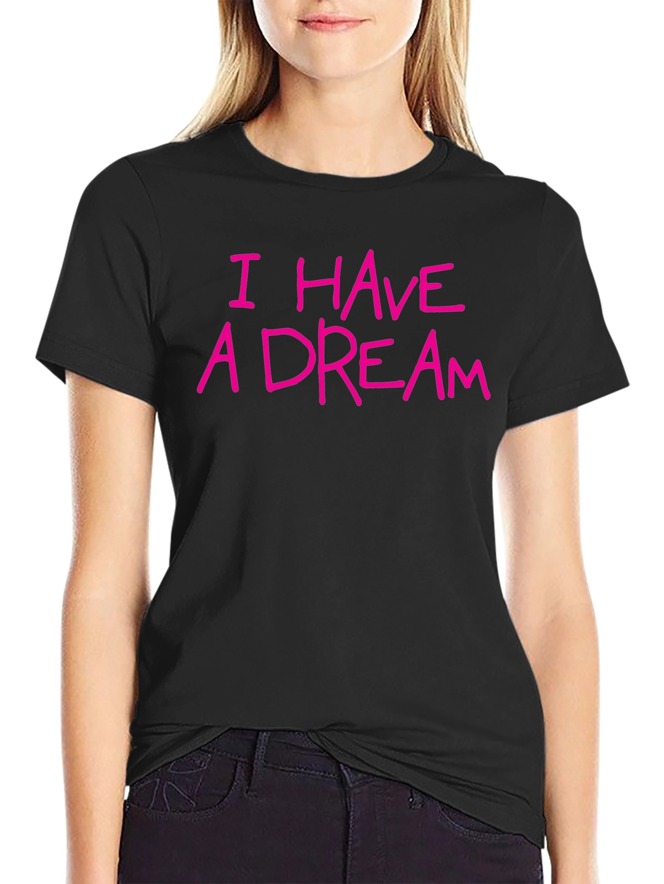 I Have A Dream T-Shirt Black Cotton Tee