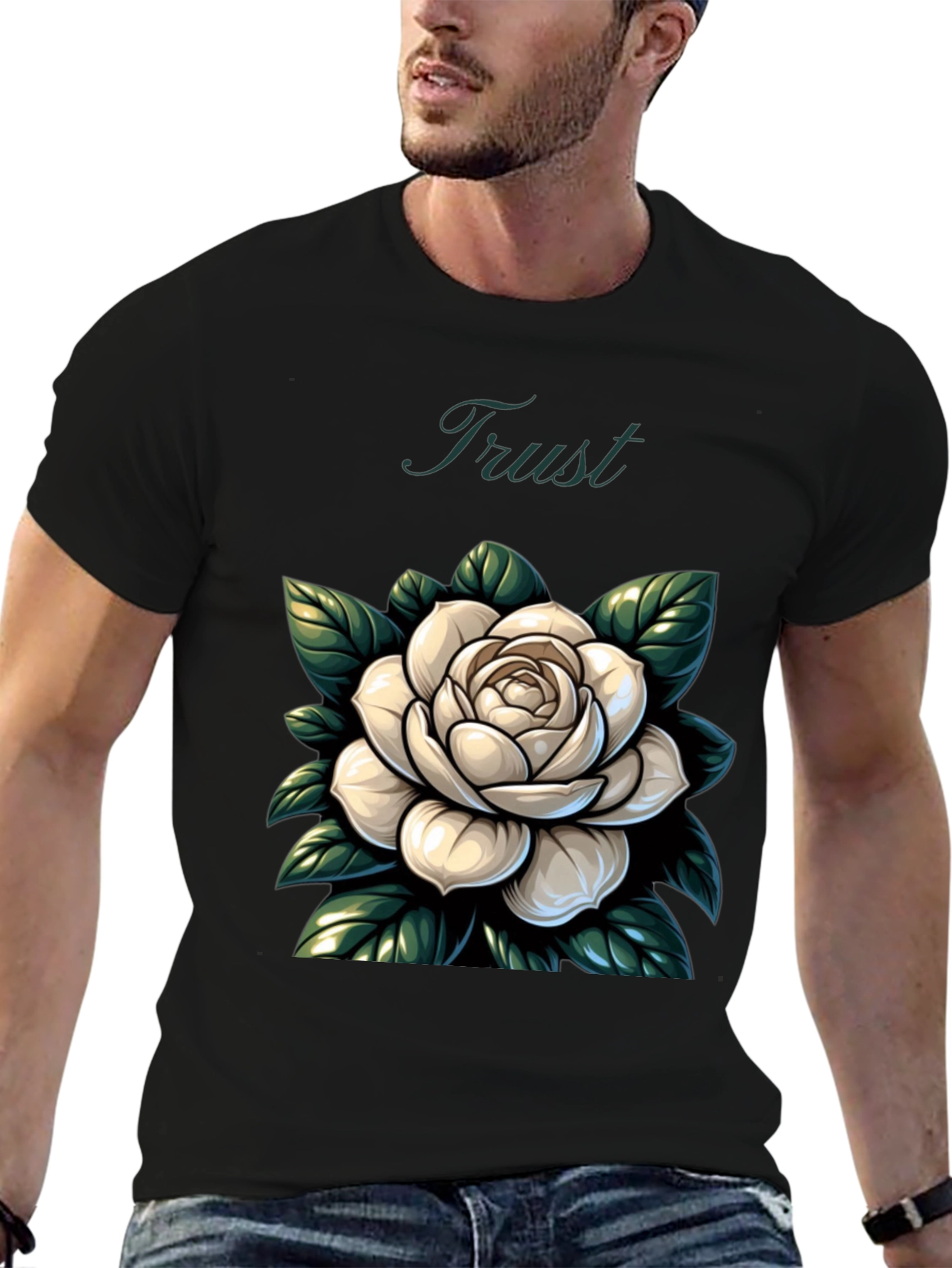 Trust Rose Graphic Tee - Stylish Comfort