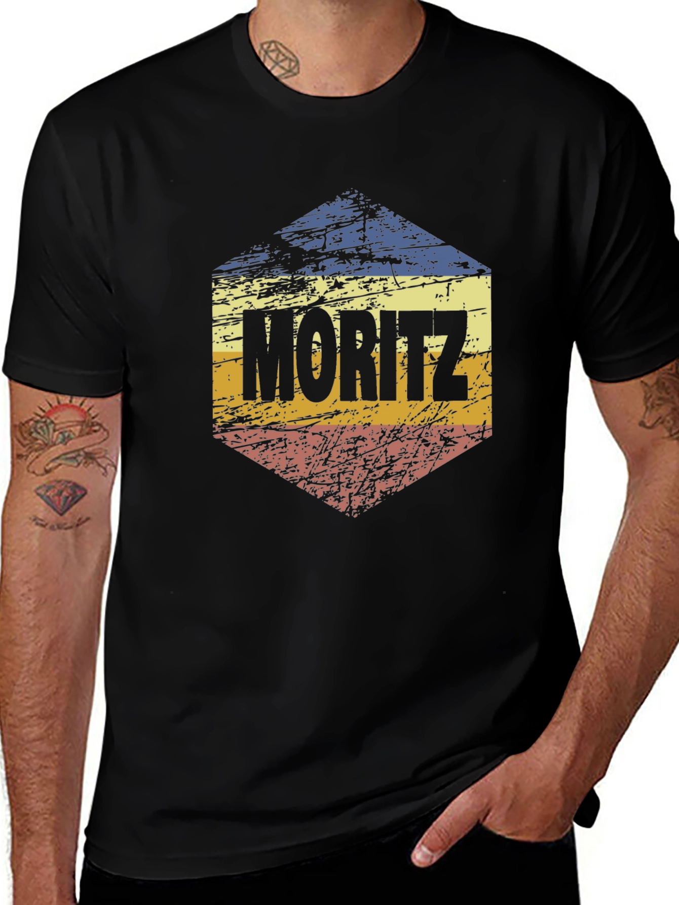 Moritz Retro Hexagon Graphic T-Shirt