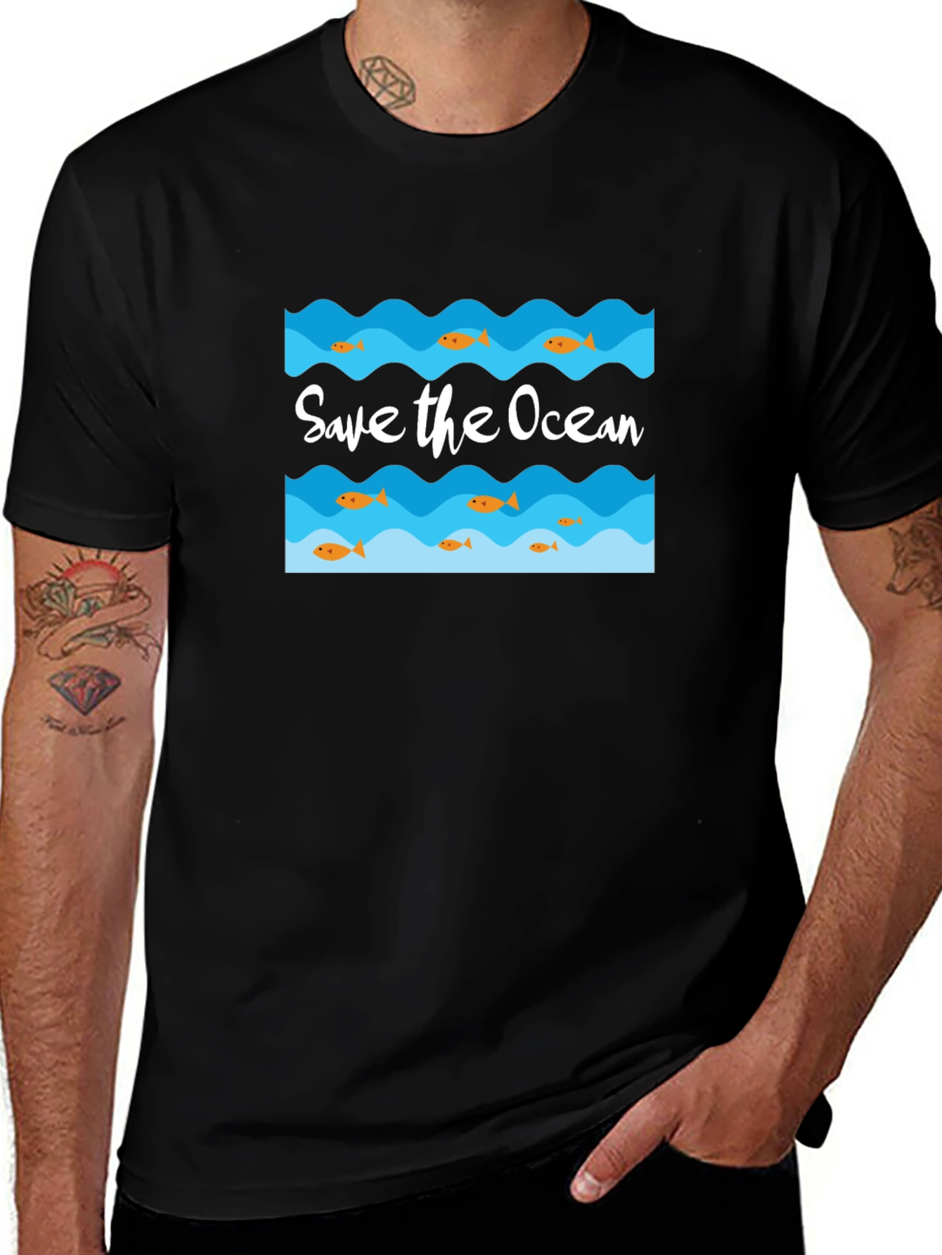 Save the Ocean Graphic Tee - Black