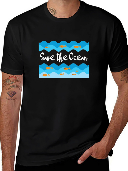 Save the Ocean Graphic Tee - Black