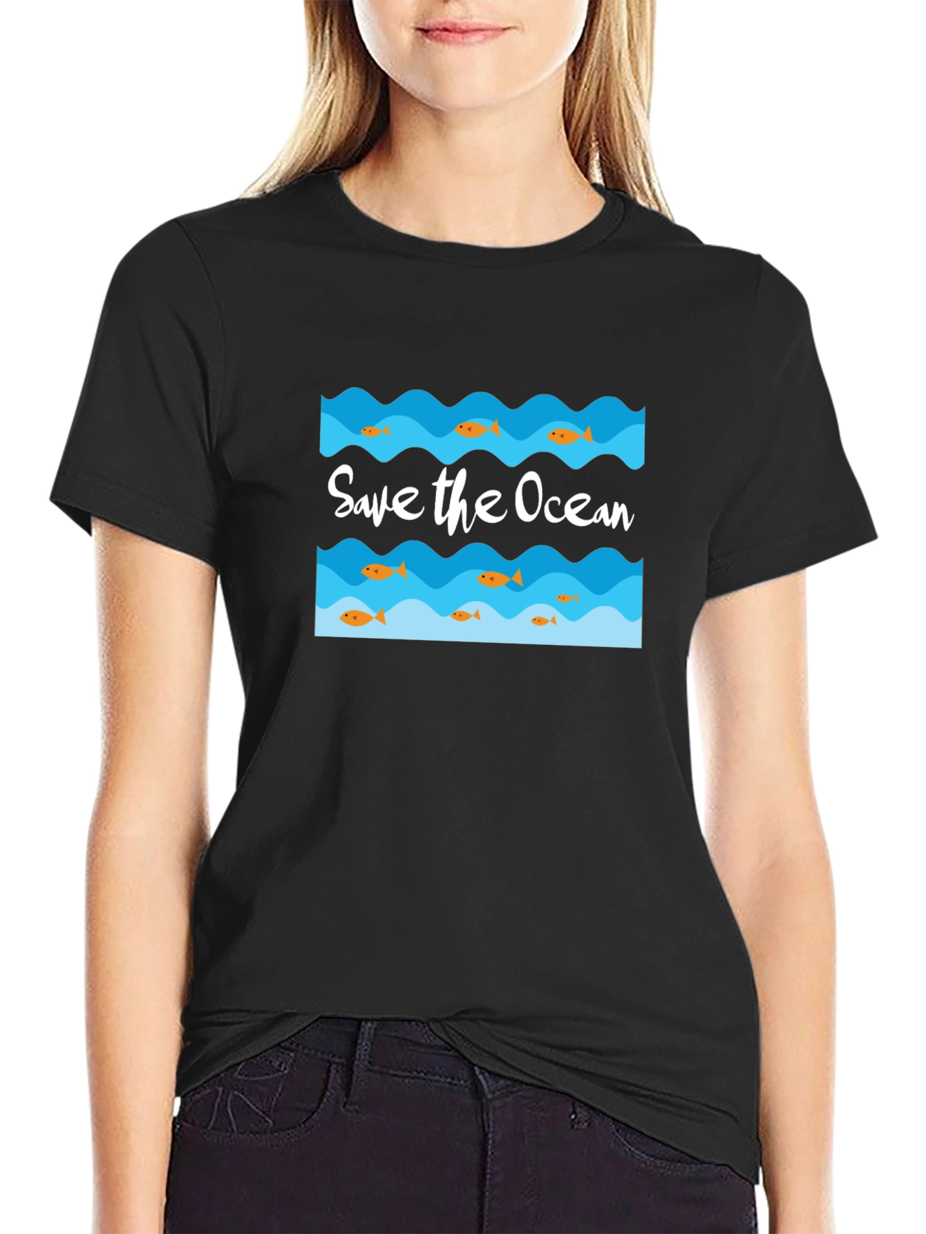 Save the Ocean Graphic Tee - Black