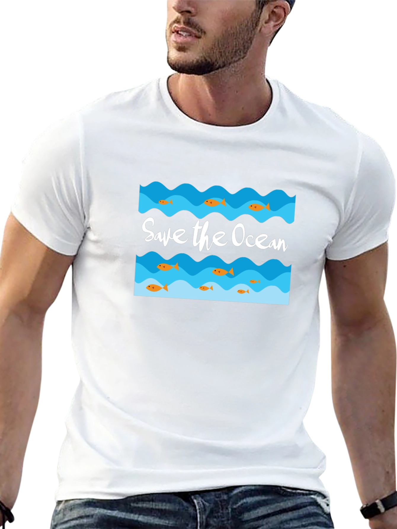Save the Ocean Graphic Tee - Black