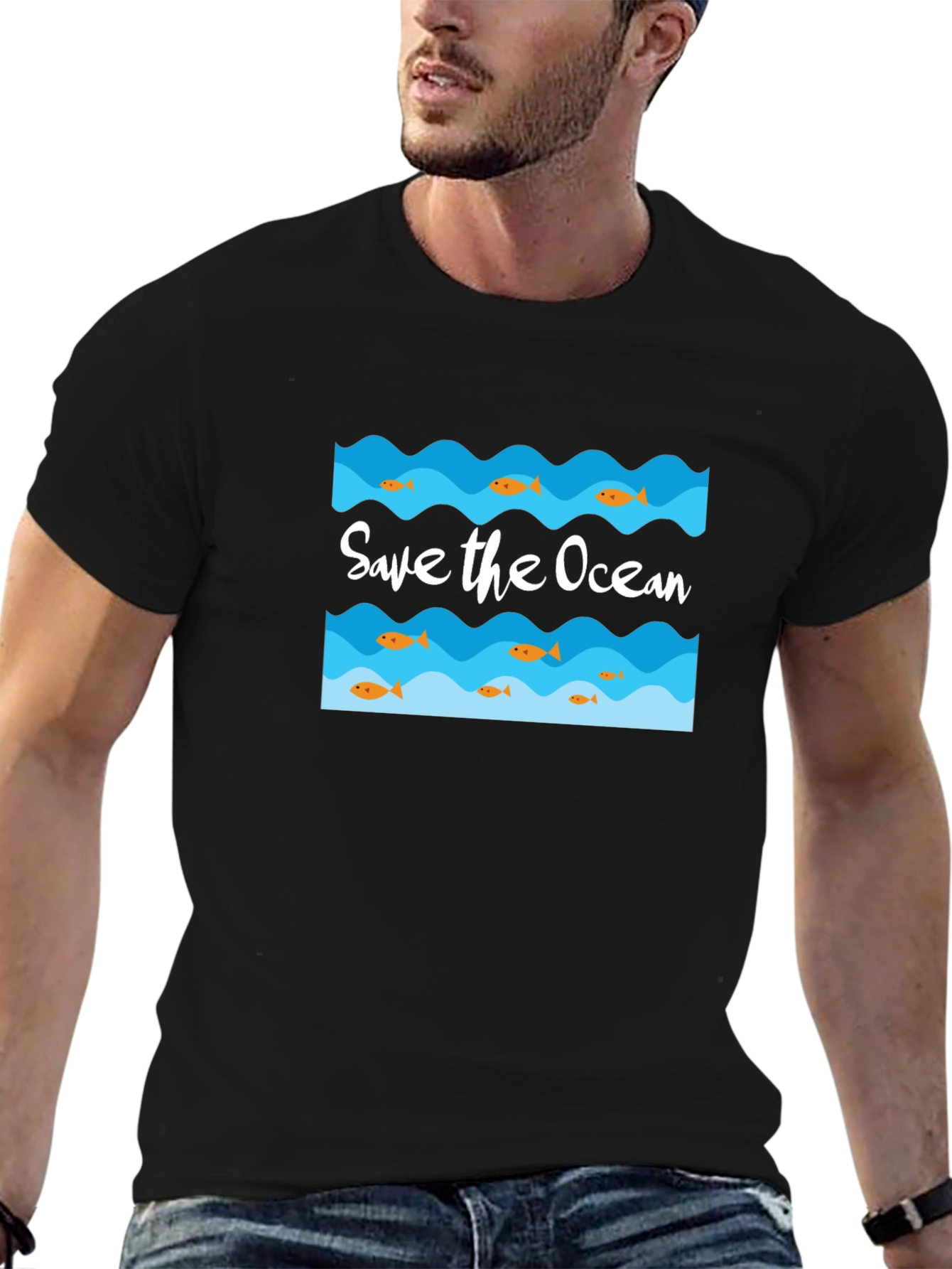 Save the Ocean Graphic Tee - Black