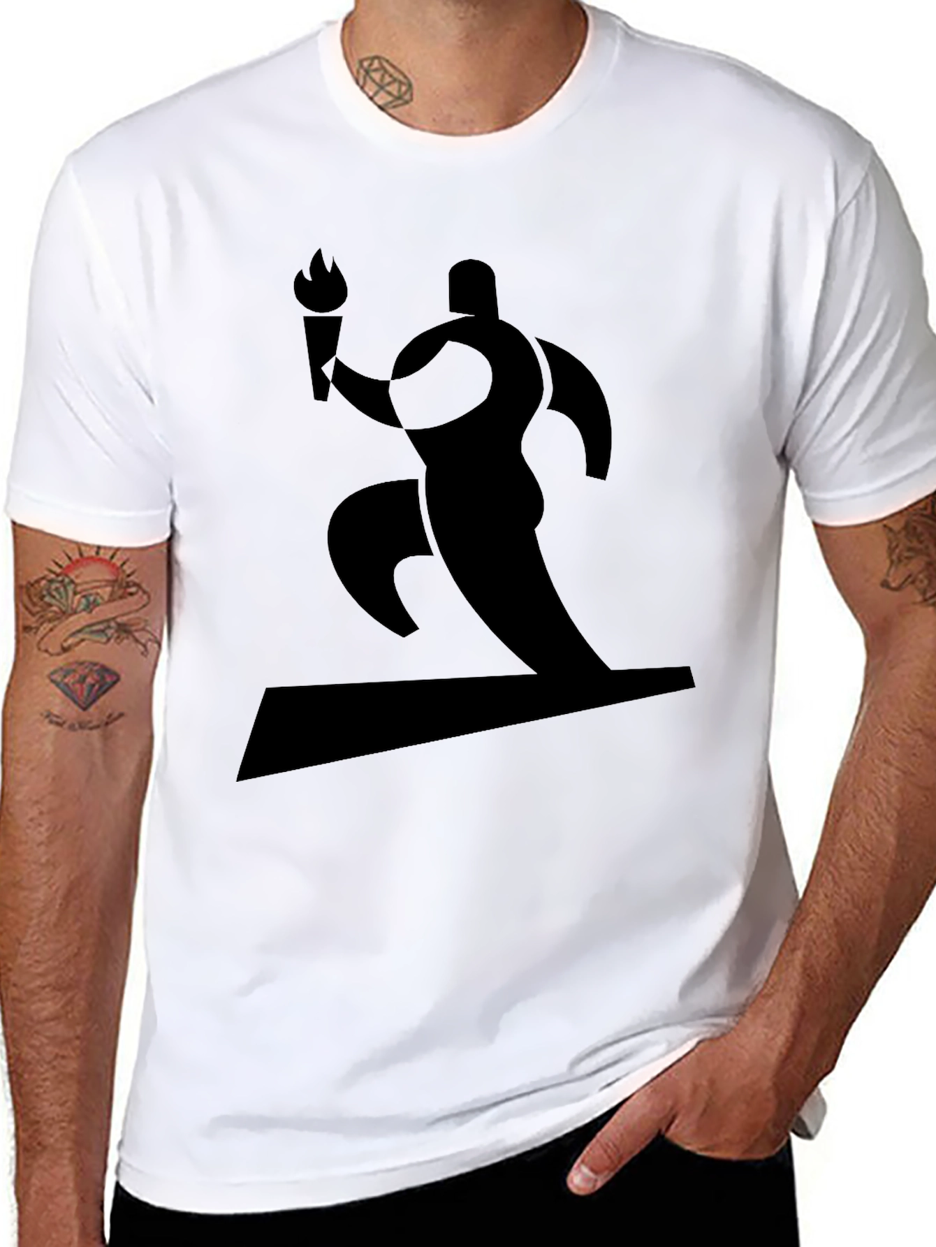 Black Graphic Tee - Torch Runner