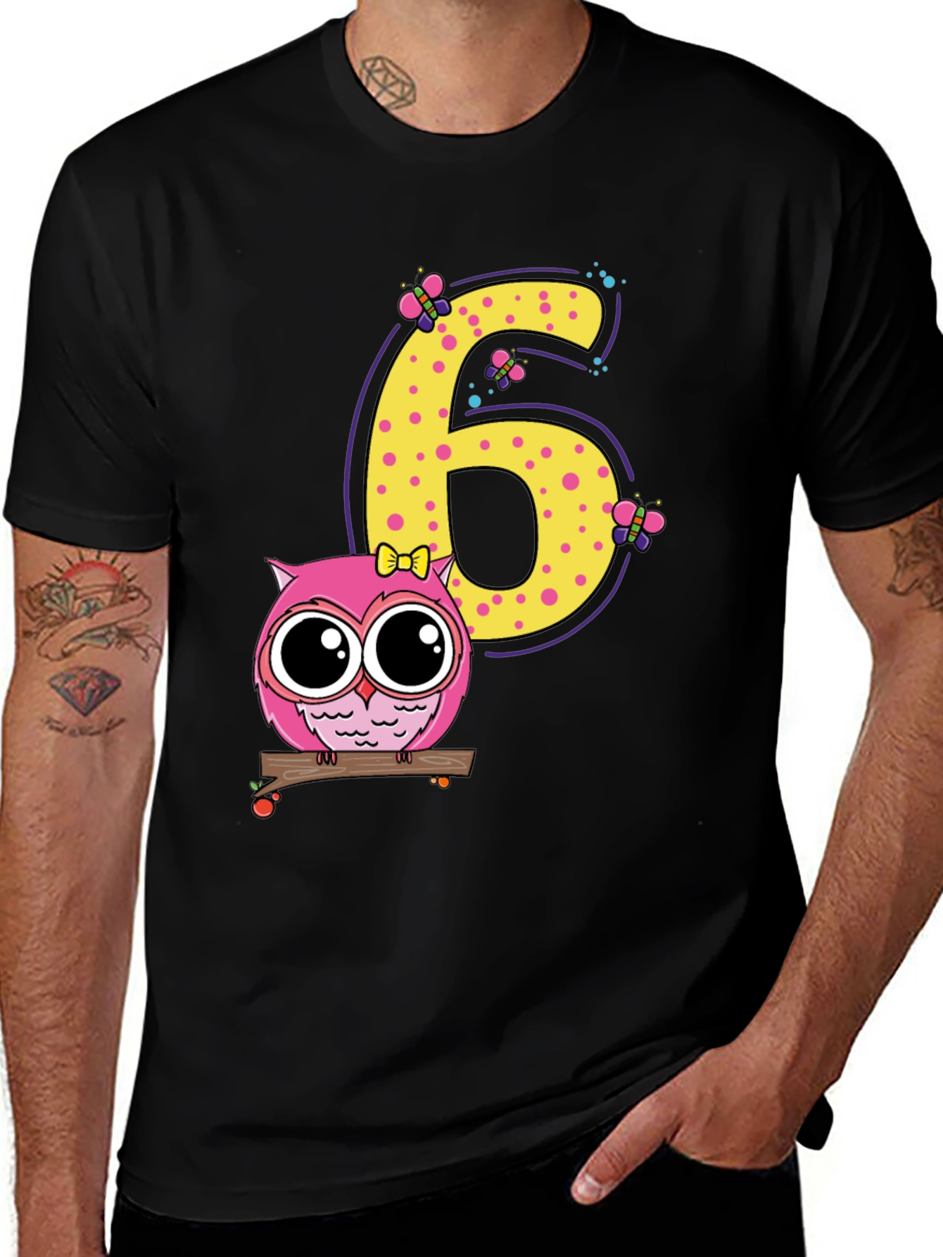 Kids 6th Birthday Owl T-Shirt
