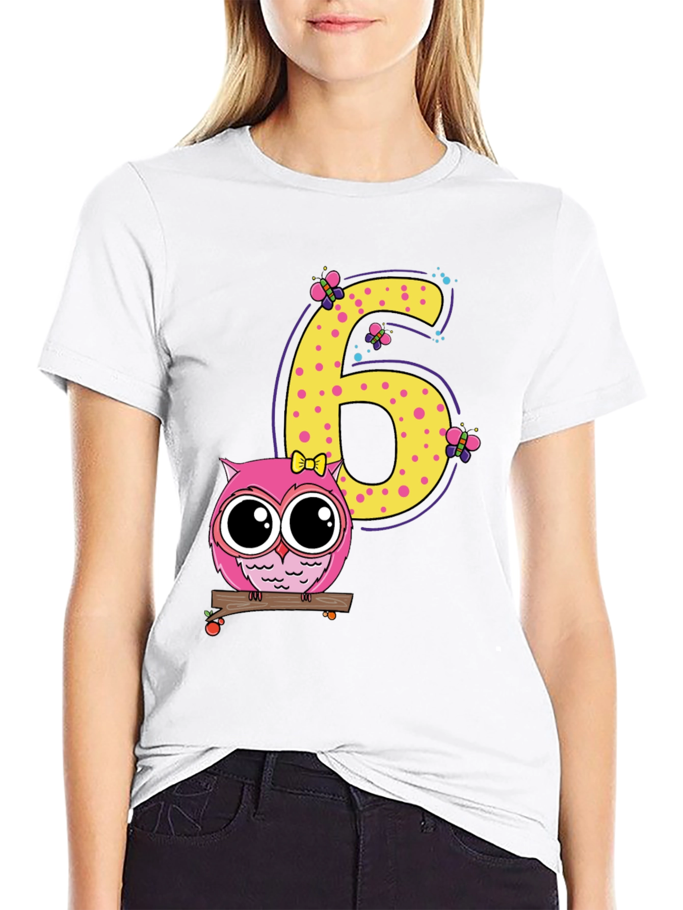 Kids 6th Birthday Owl T-Shirt