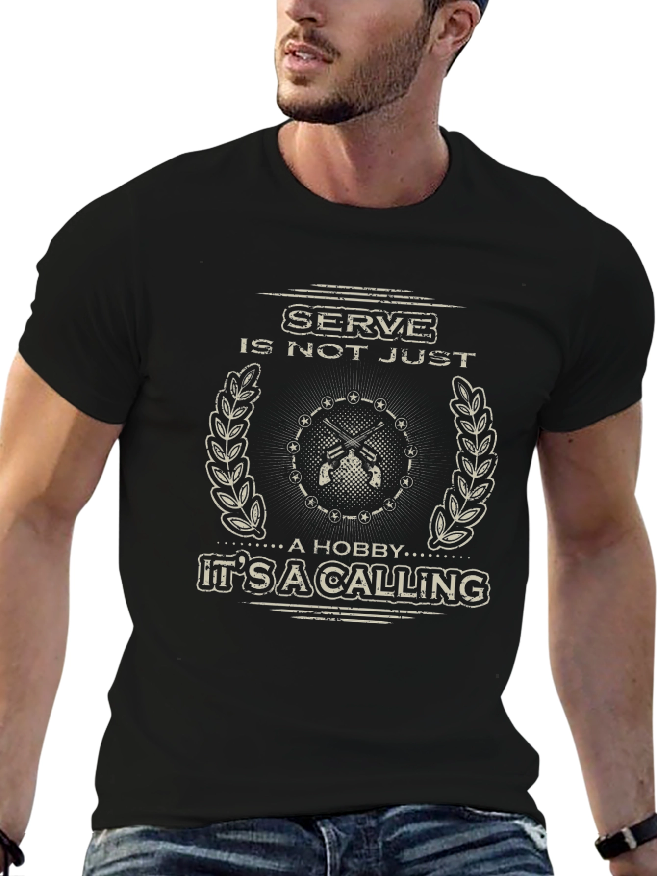 Serve: Its A Calling Black Graphic Tee