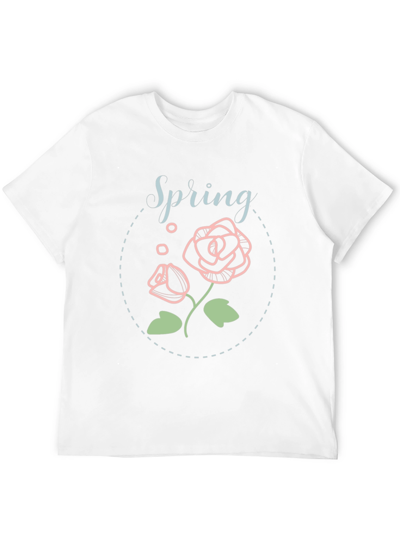 Spring Floral Graphic Tee - Black Casual Shirt
