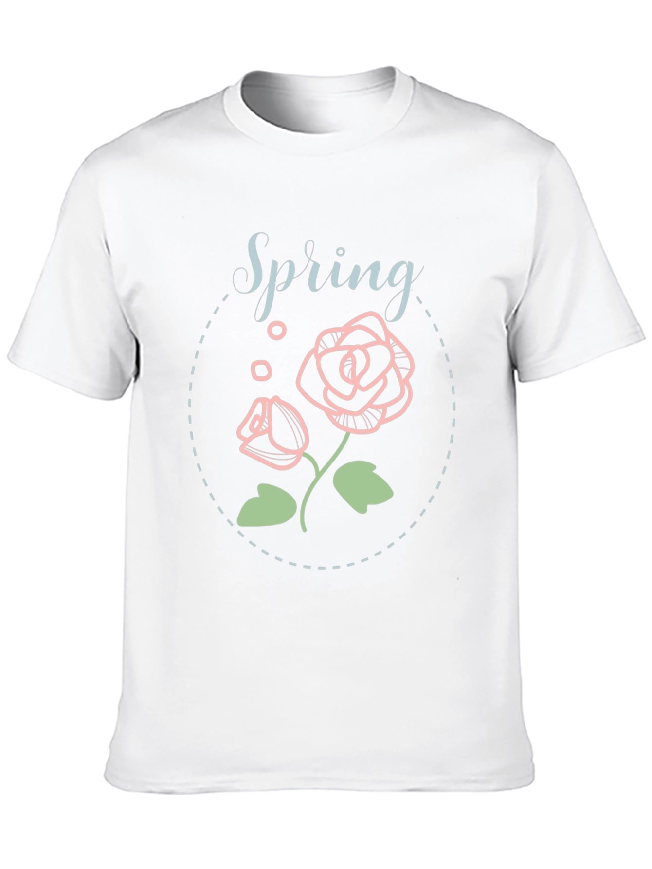 Spring Floral Graphic Tee - Black Casual Shirt