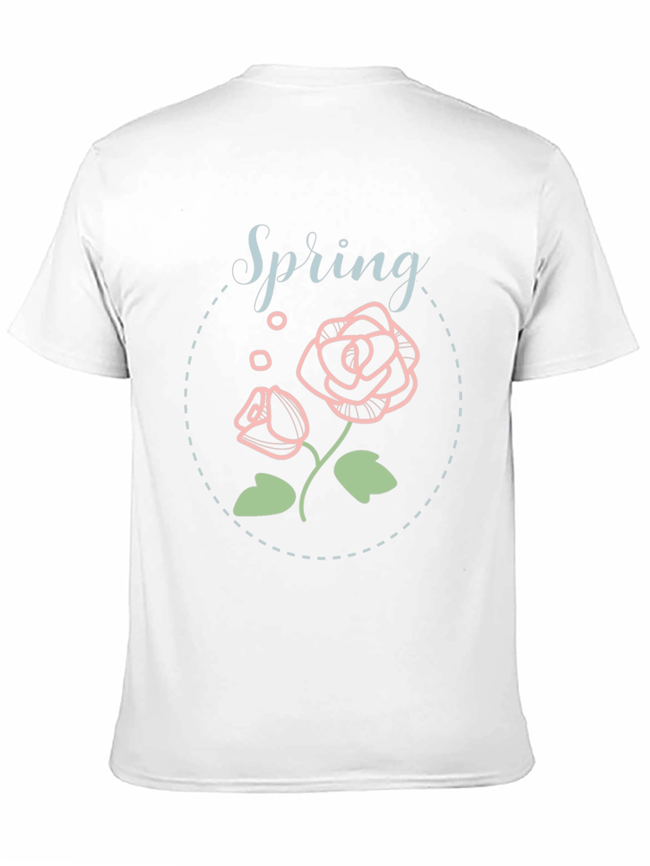 Spring Floral Graphic Tee - Black Casual Shirt