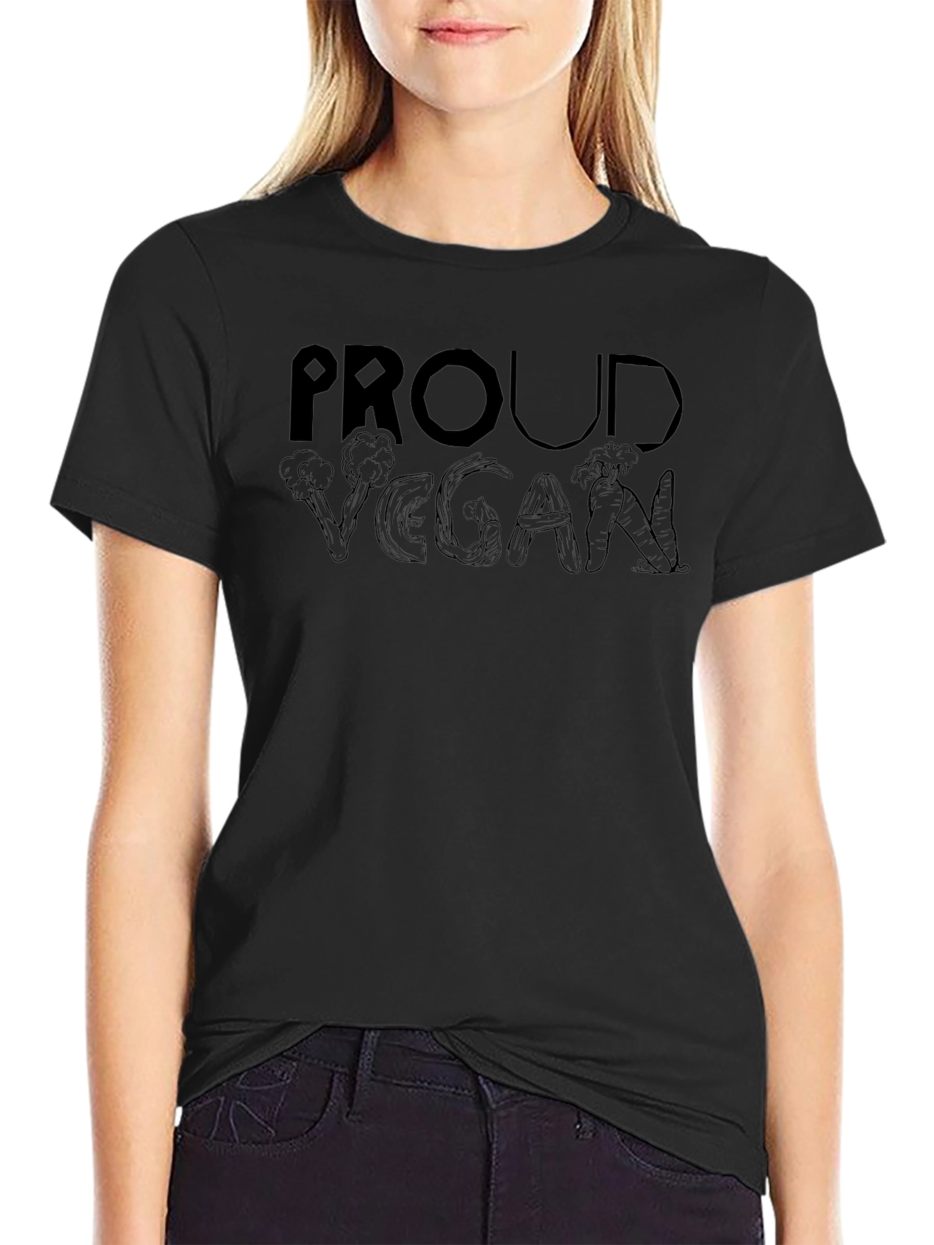 Proud Vegan Graphic T-Shirt - Black
