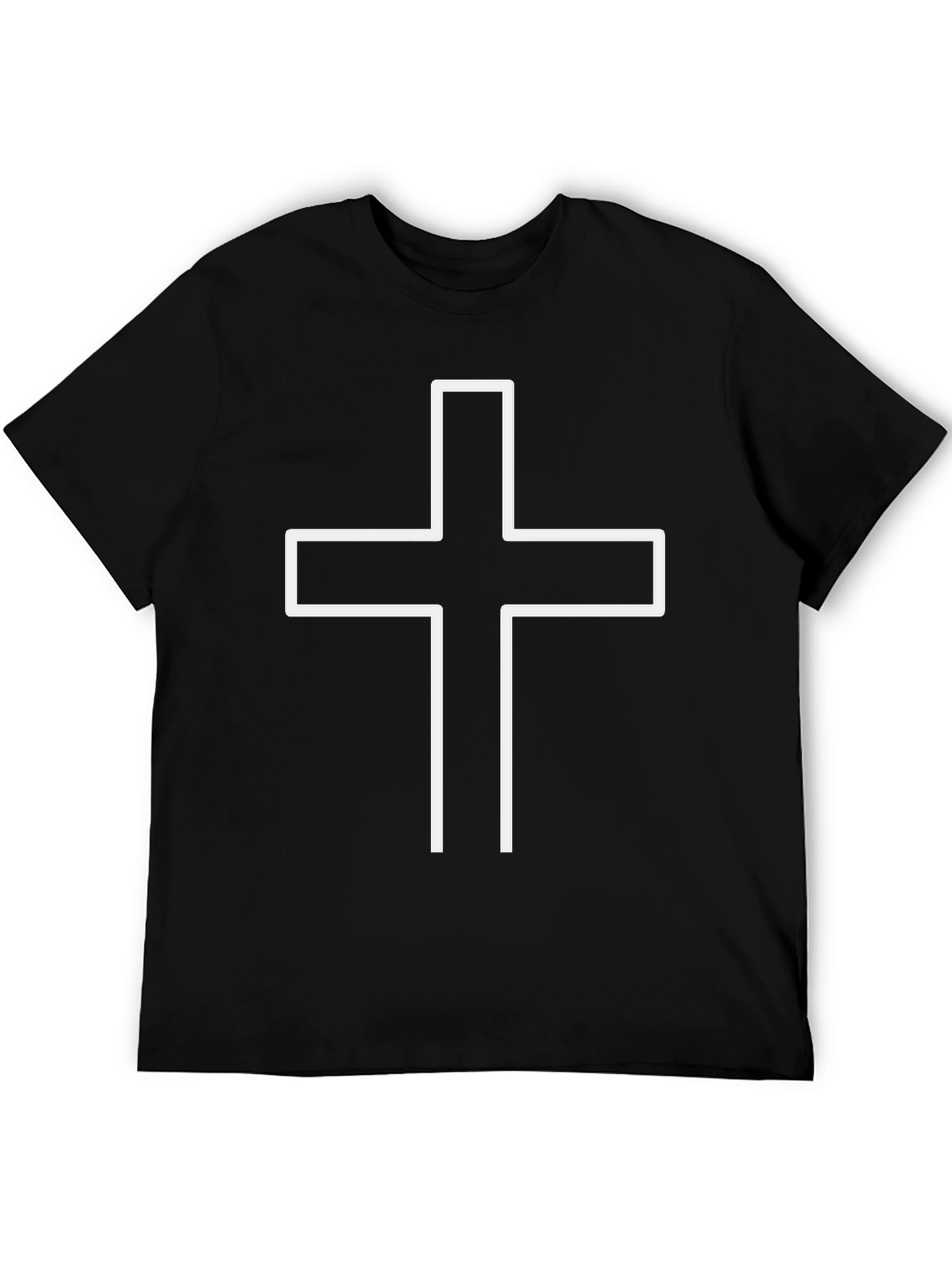 Simple Cross Graphic Black T-Shirt