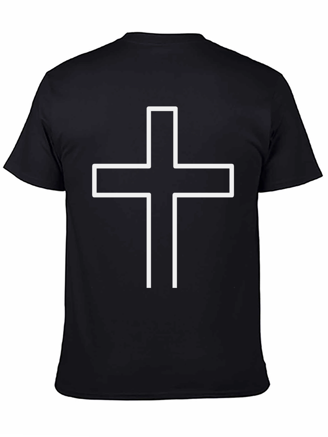 Simple Cross Graphic Black T-Shirt