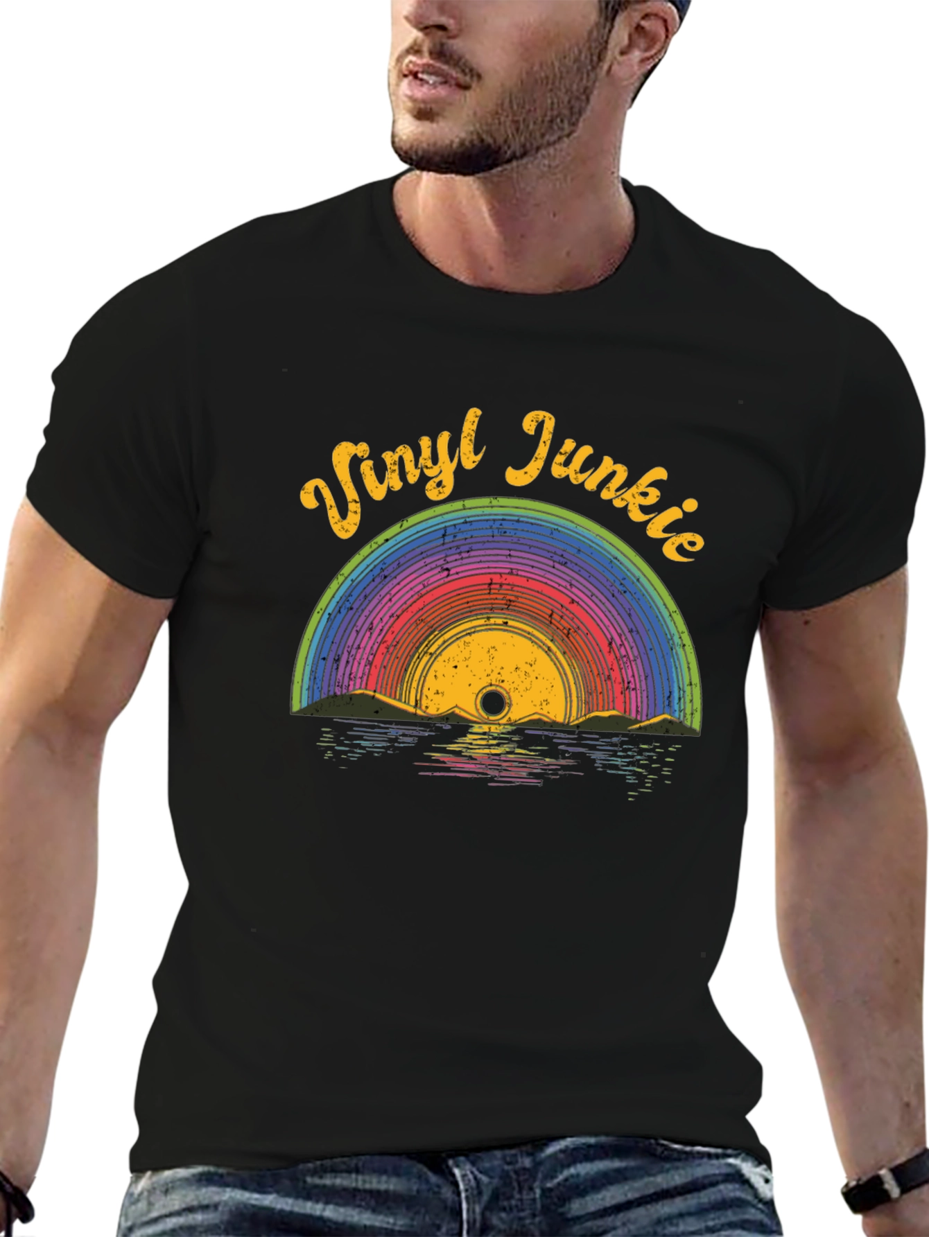 Vinyl Junkie Retro Graphic T-Shirt