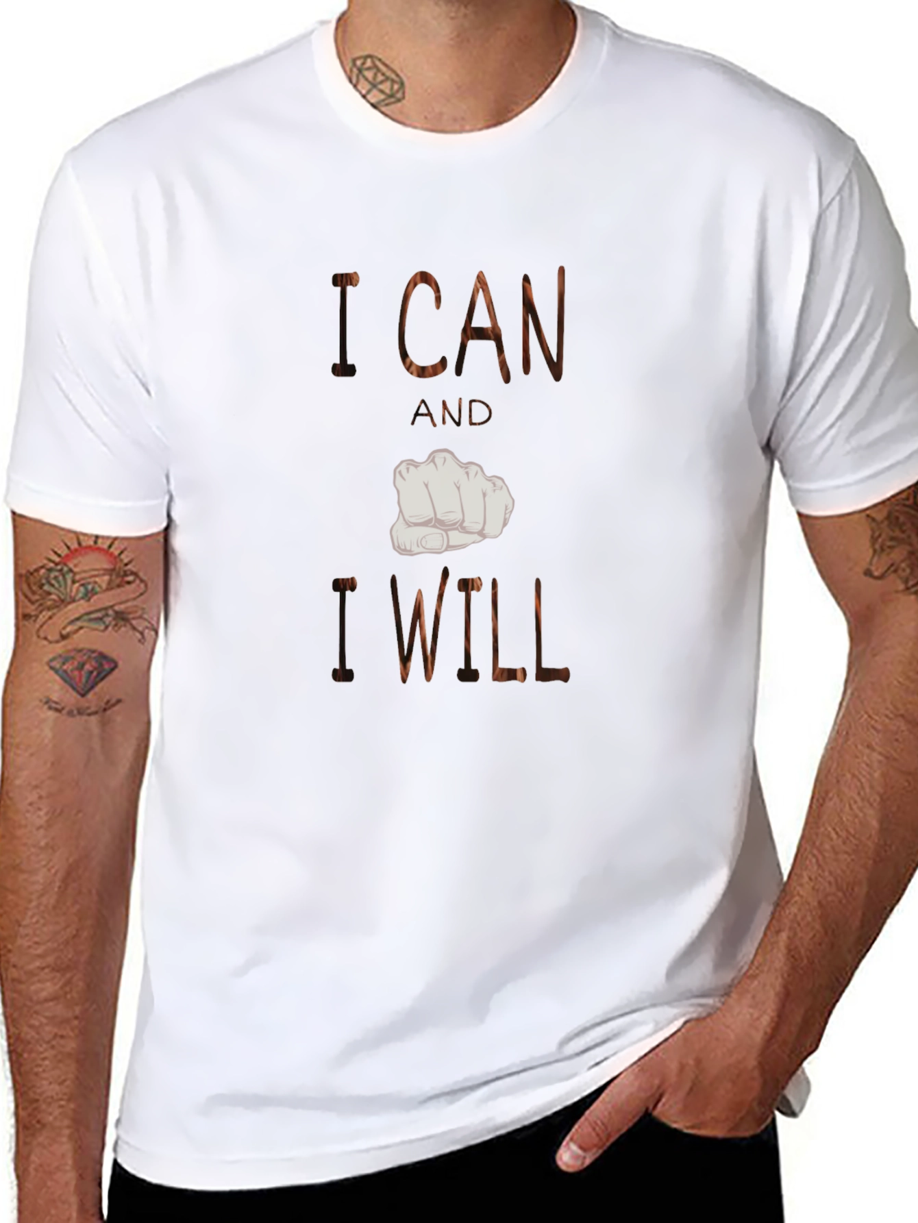 Motivational Black T-Shirt: I Can and I Will