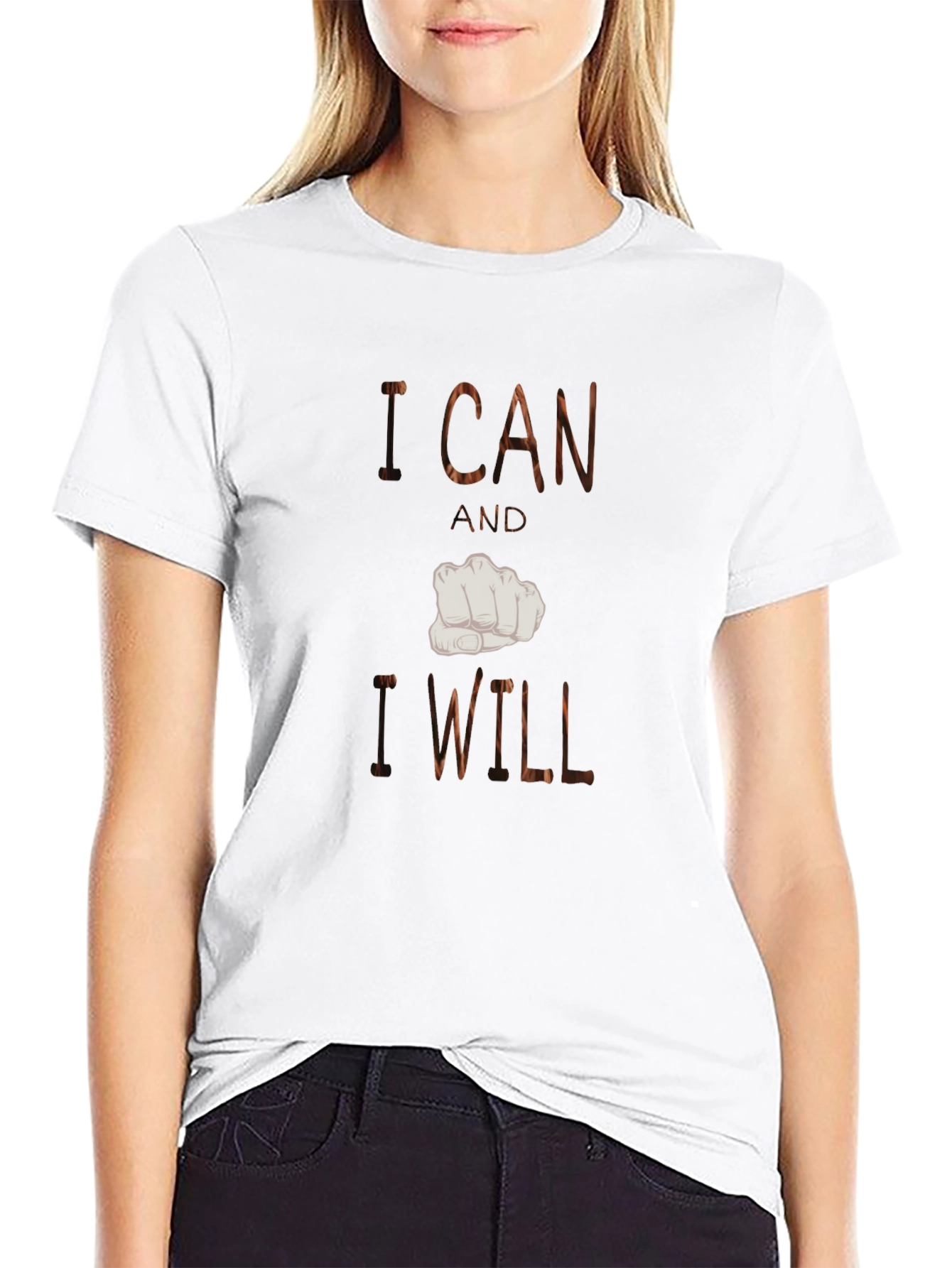 Motivational Black T-Shirt: I Can and I Will