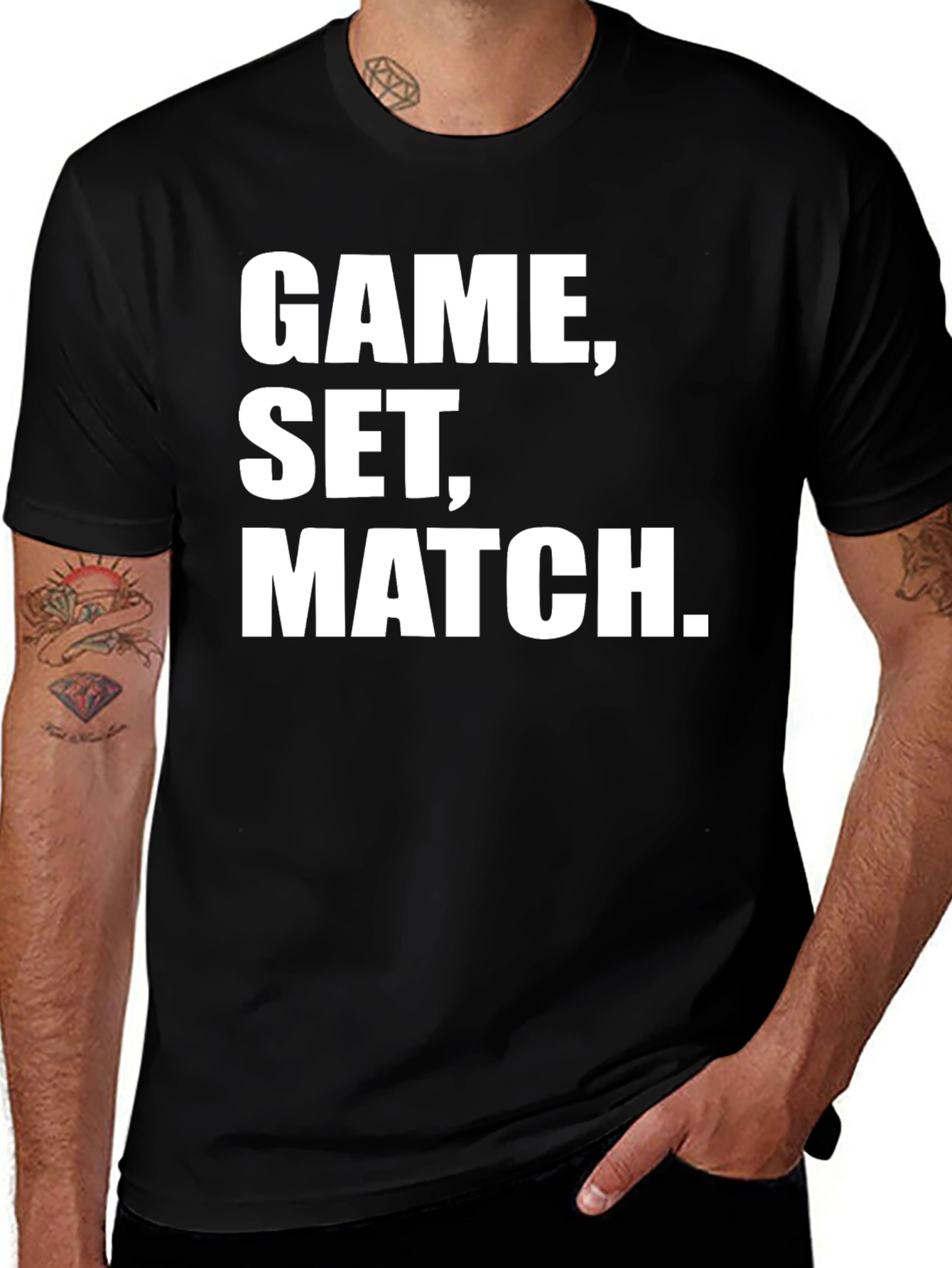 Game Set Match Black T-Shirt