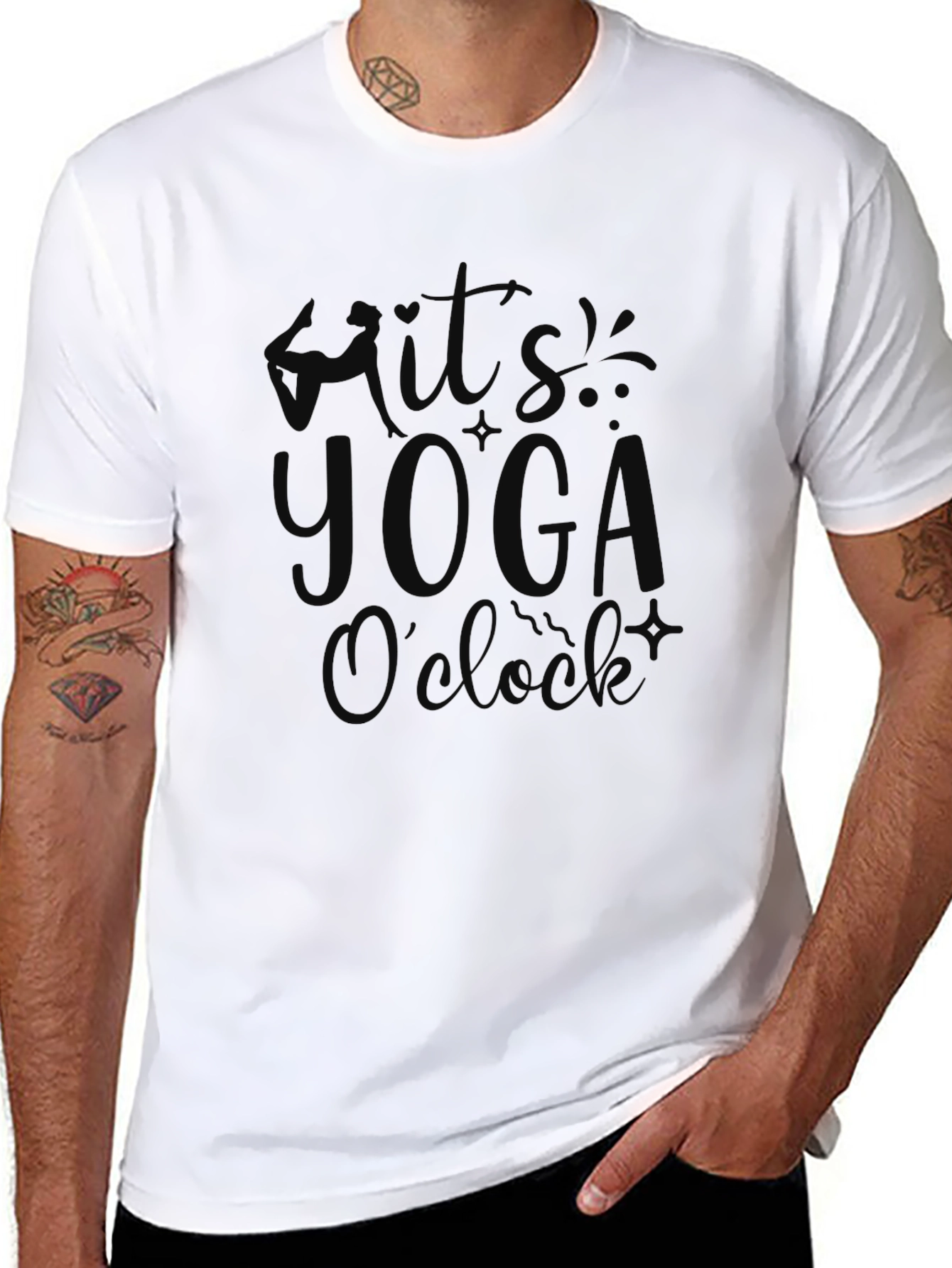 Its Yoga Oclock Black Graphic Tee
