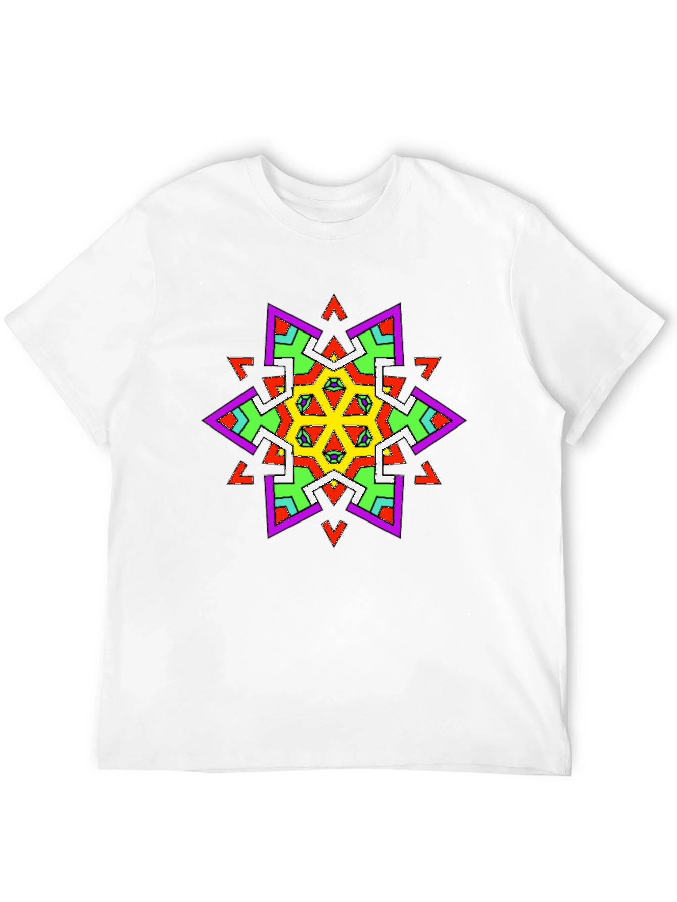 Geometric Kaleidoscope Graphic Black T-Shirt
