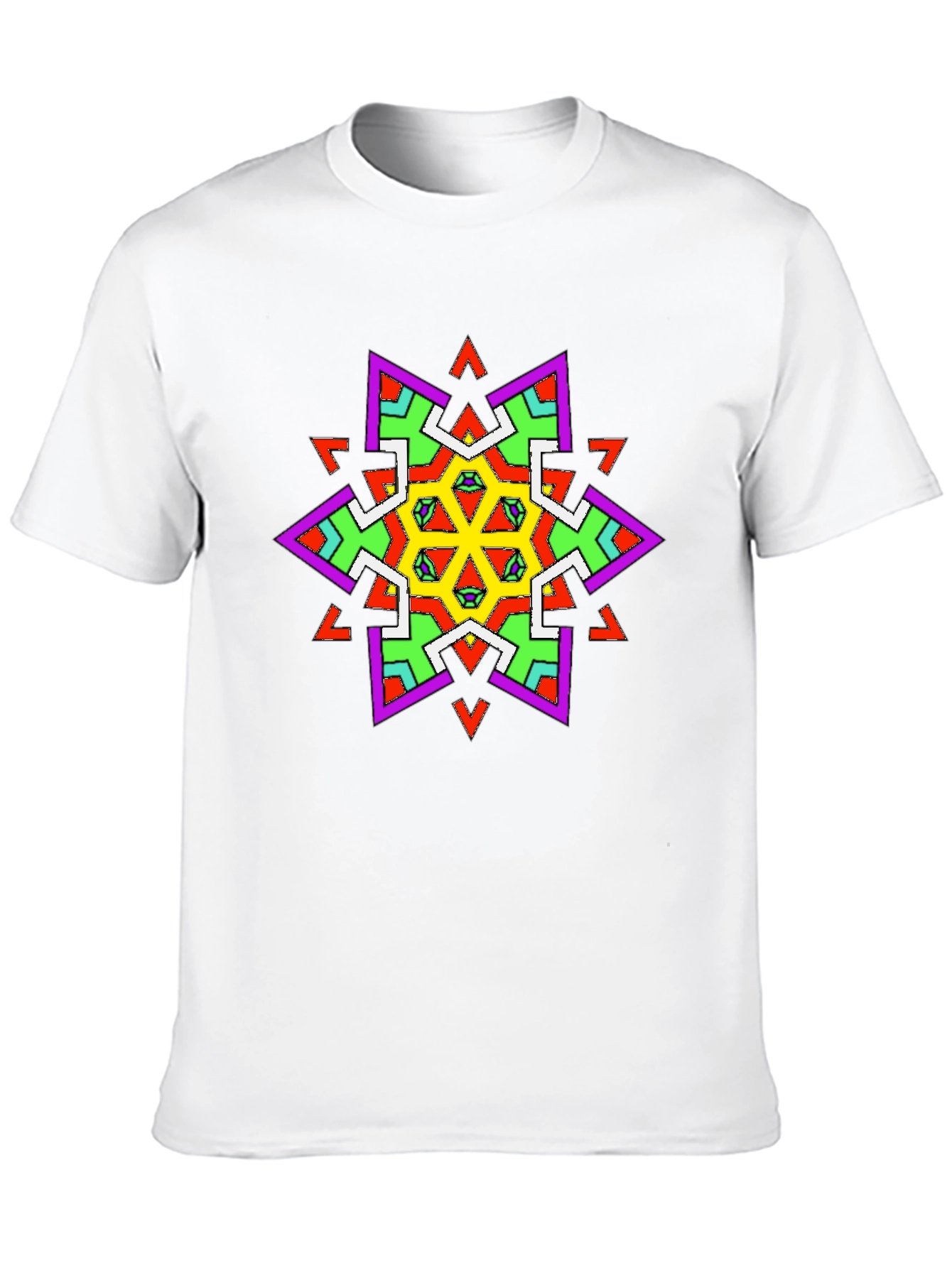 Geometric Kaleidoscope Graphic Black T-Shirt