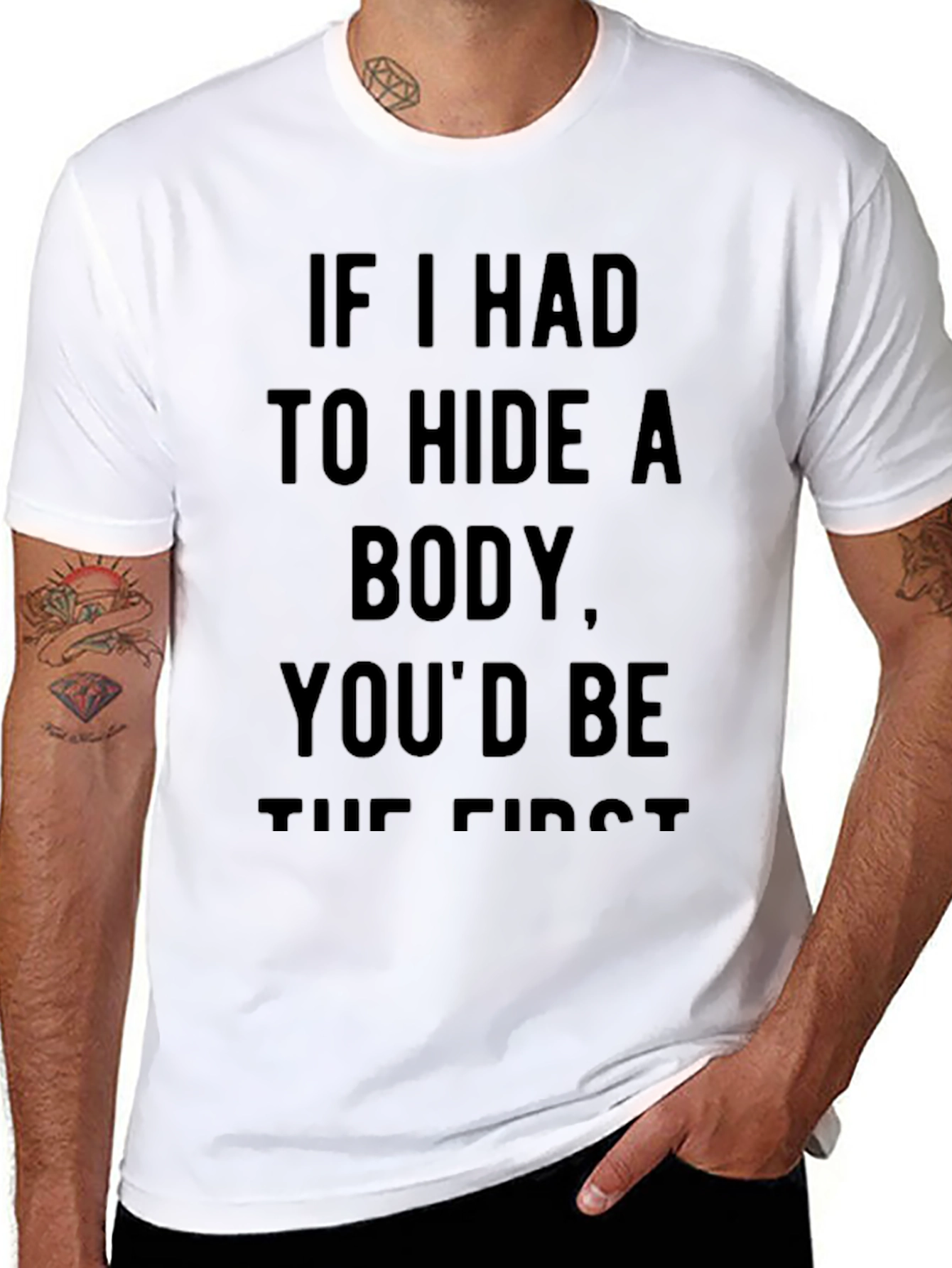 Humorous Hide a Body Graphic Tee