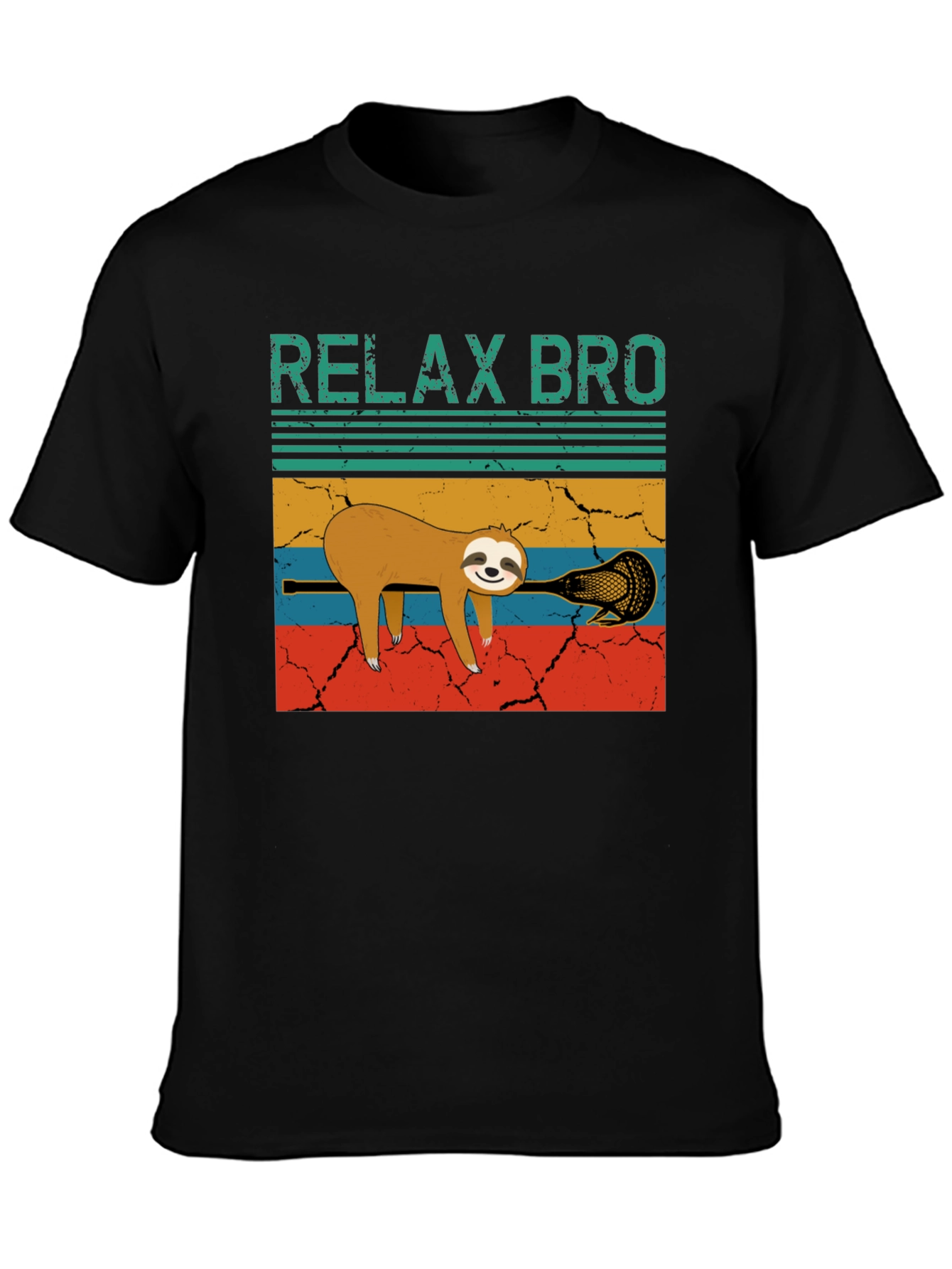 Relax Bro Sloth Lacrosse Graphic Tee