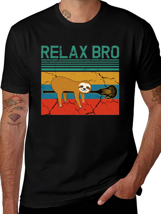 Relax Bro Sloth Lacrosse Graphic Tee