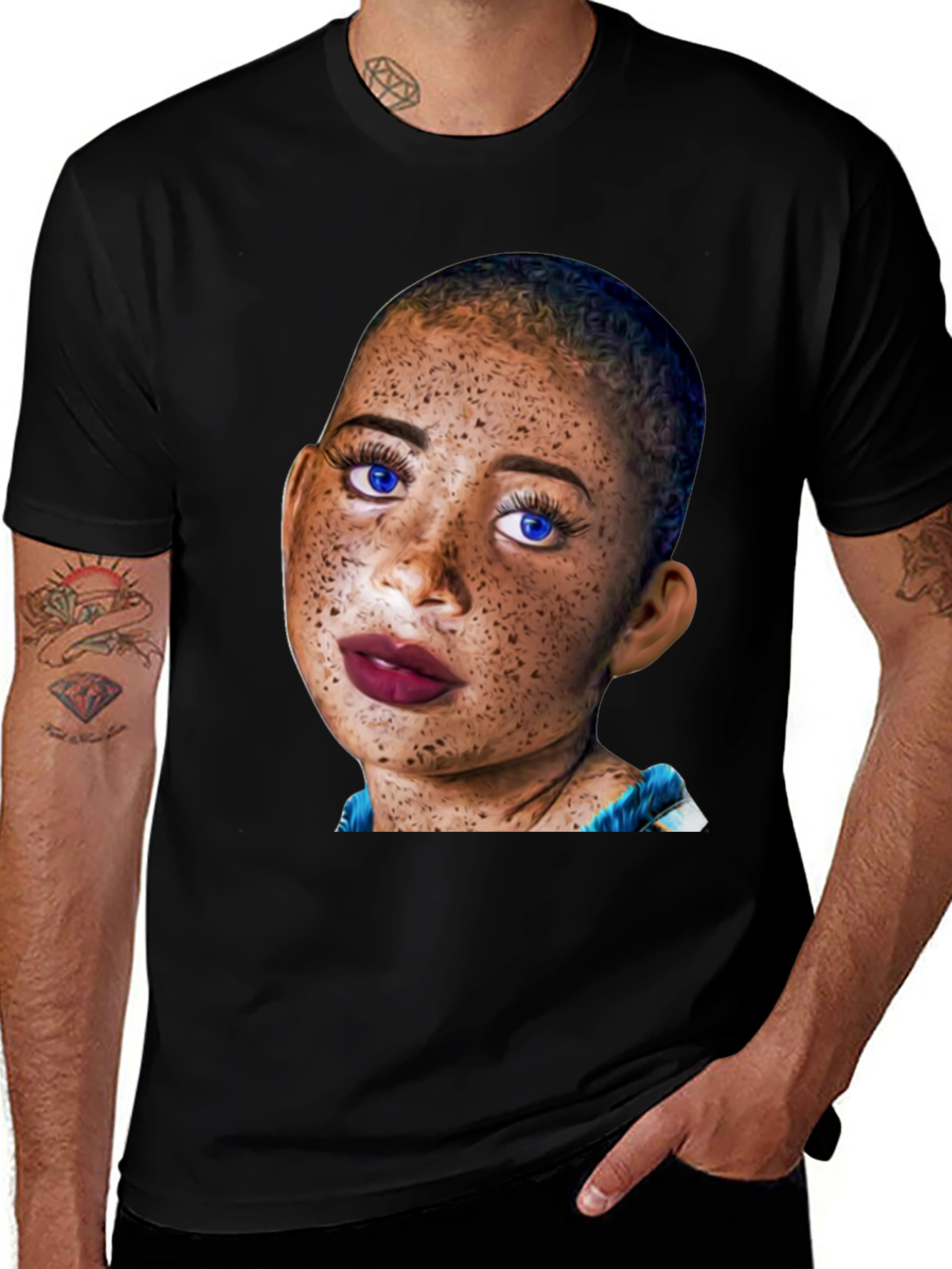 Unique Portrait Tee - Stylish & Eye-Catching