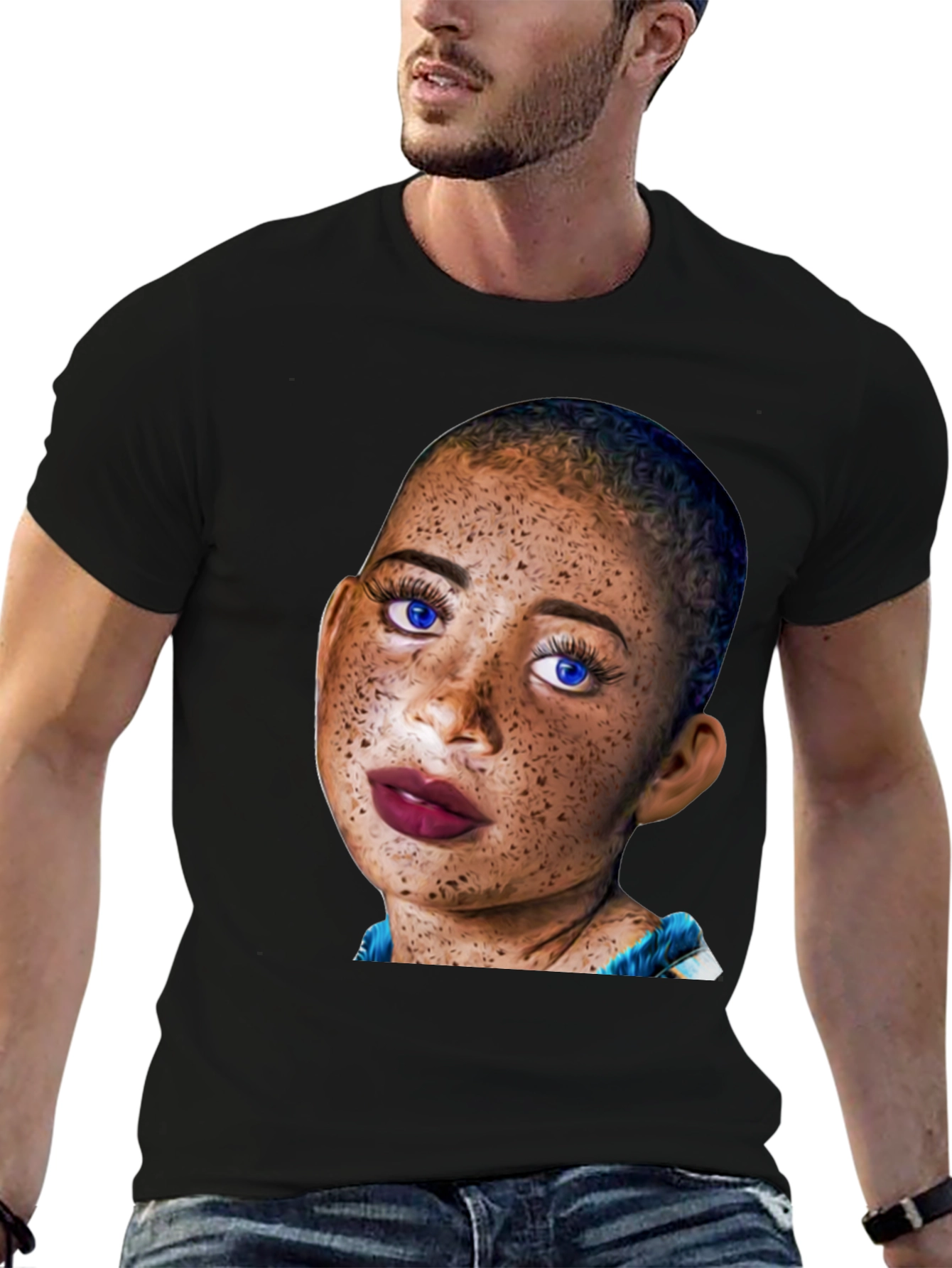 Unique Portrait Tee - Stylish & Eye-Catching