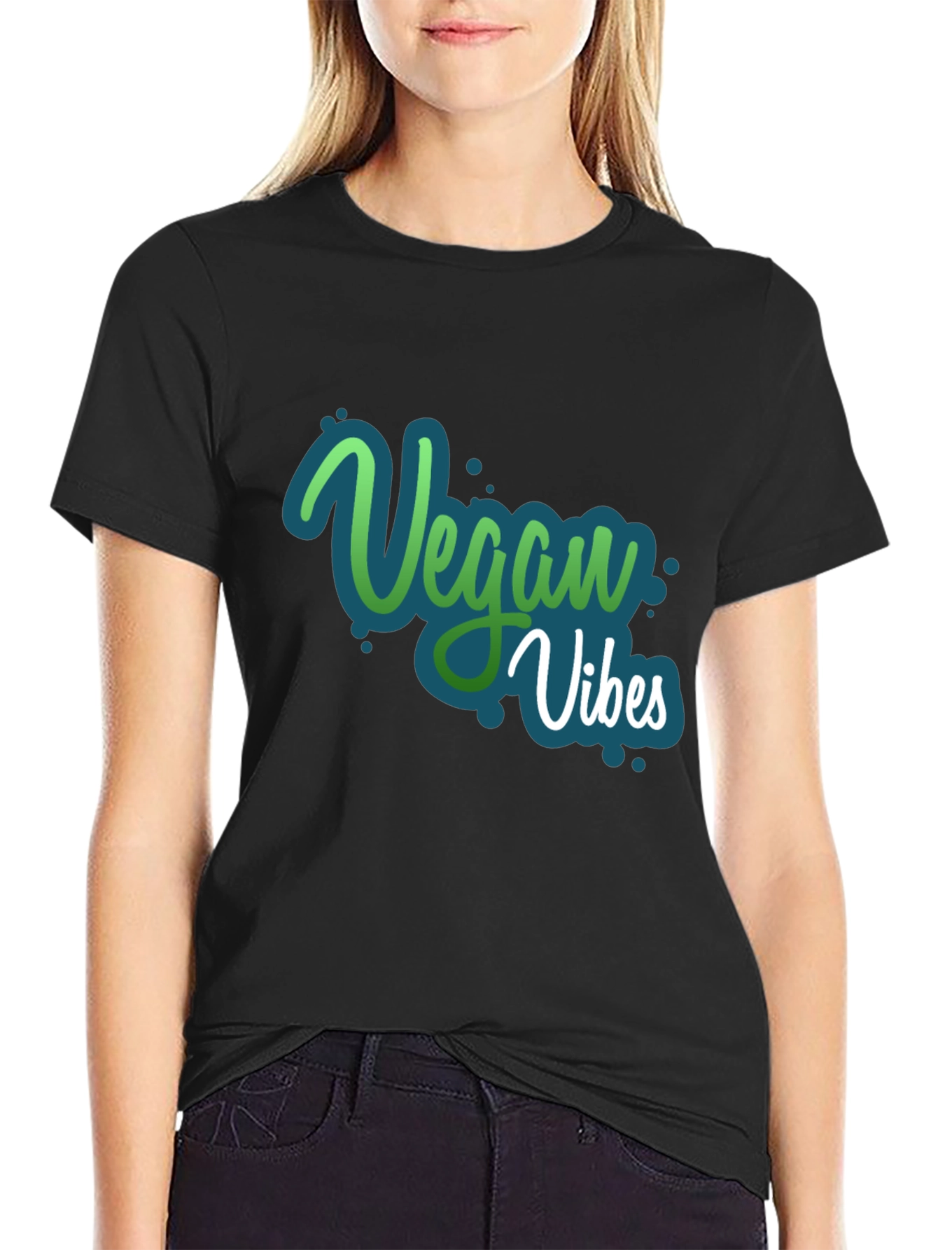 Vegan Vibes Black T-Shirt - Stylish and Comfortable