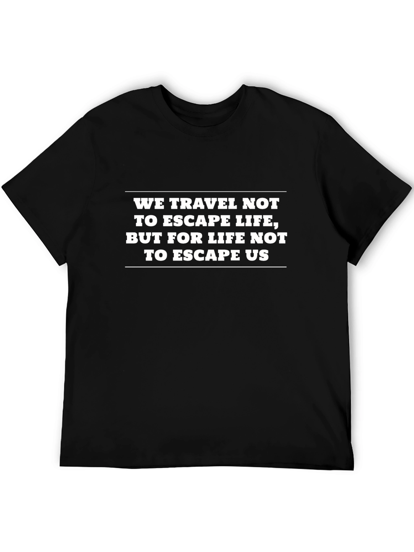 Travel Quote Graphic Tee - Mens Black T-Shirt