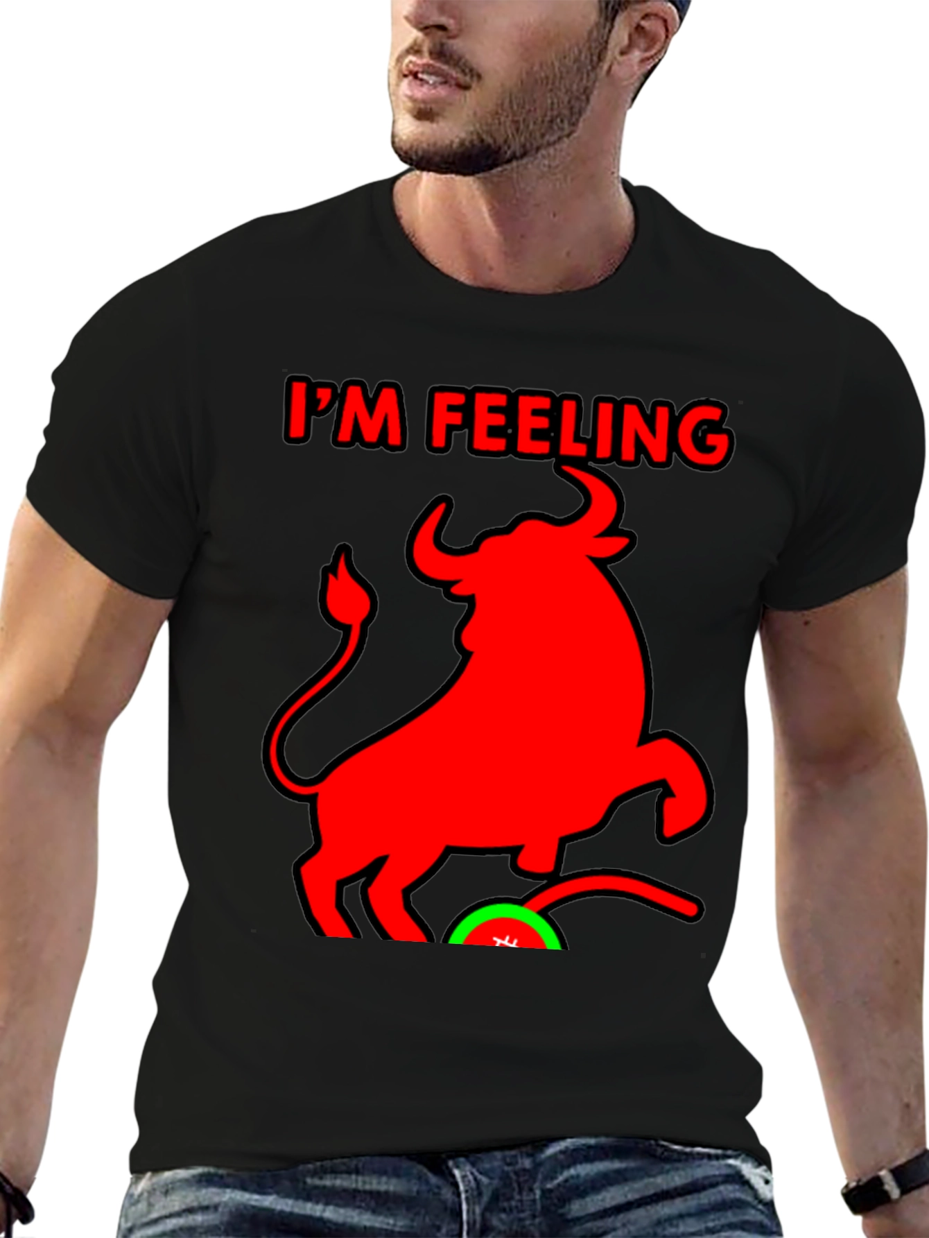 Im Feeling Bullish Black T-Shirt