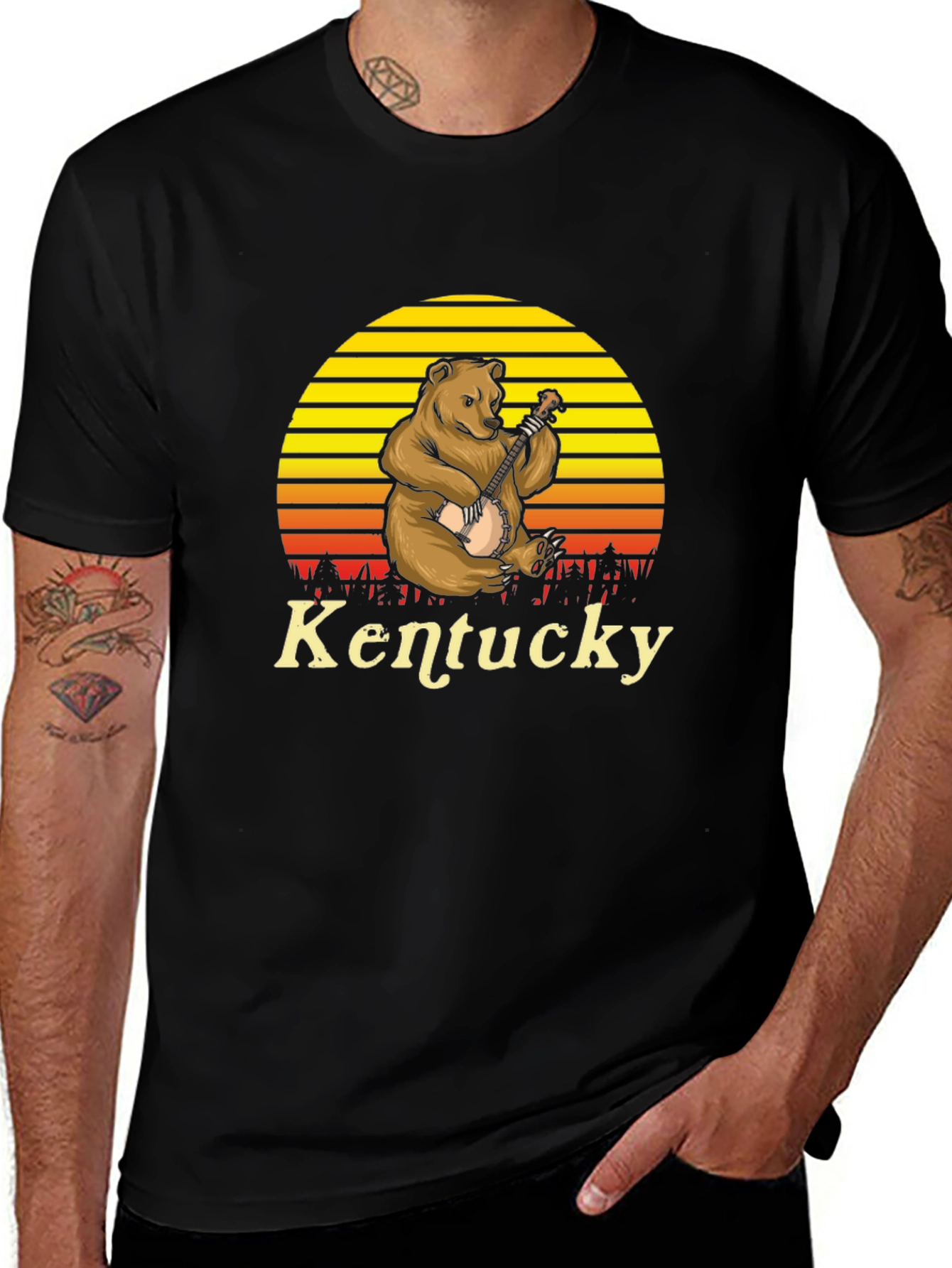 Kentucky Bear Banjo Graphic T-Shirt