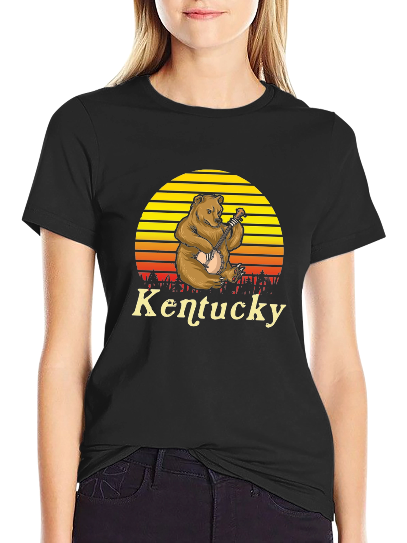 Kentucky Bear Banjo Graphic T-Shirt