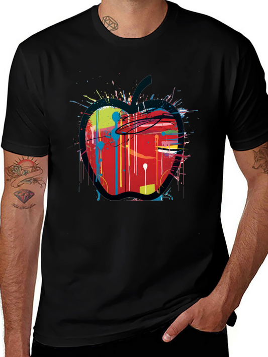 Apple Paint Splatter Graphic T-Shirt - Unique Design