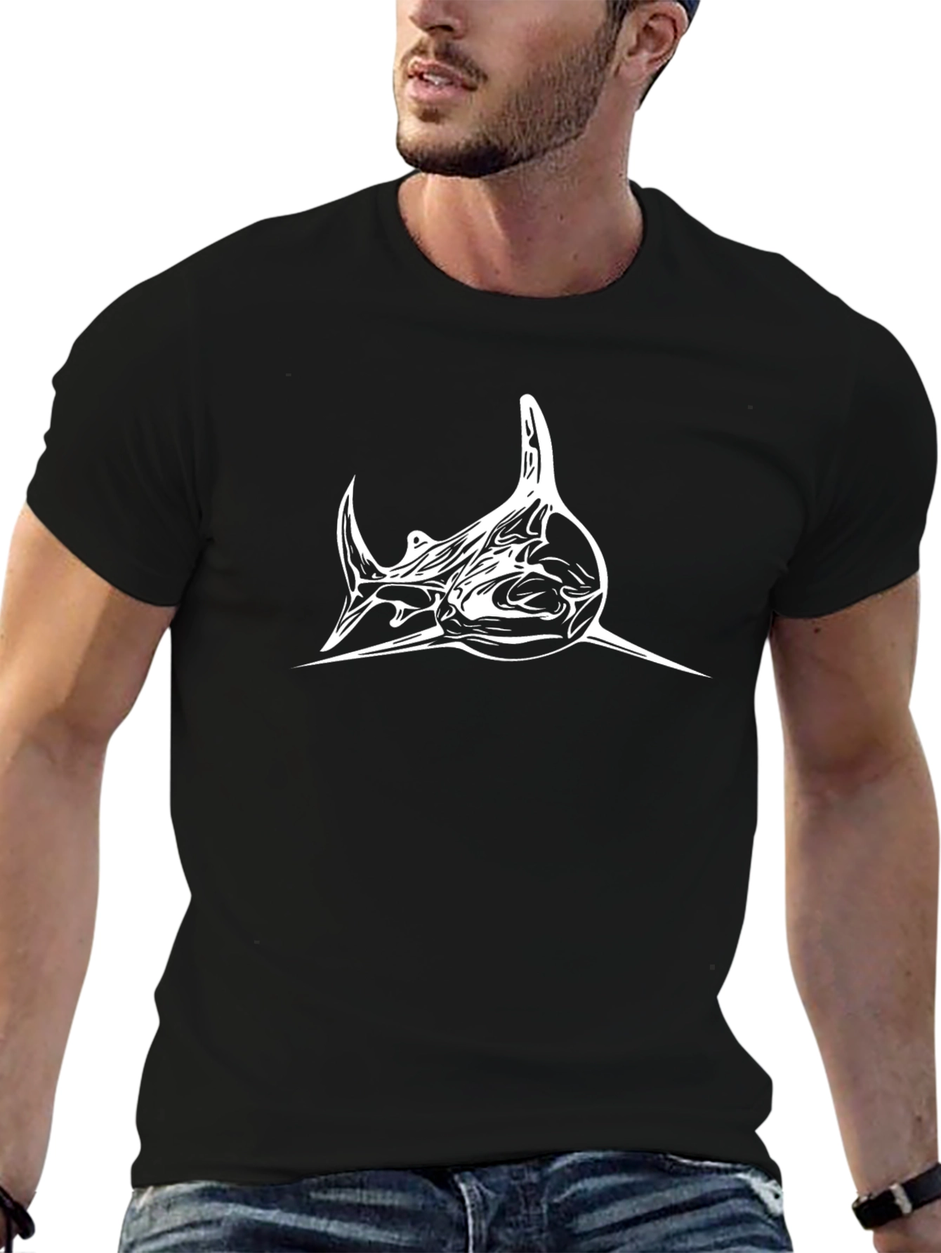 Cool Shark Graphic Black T-Shirt for Men