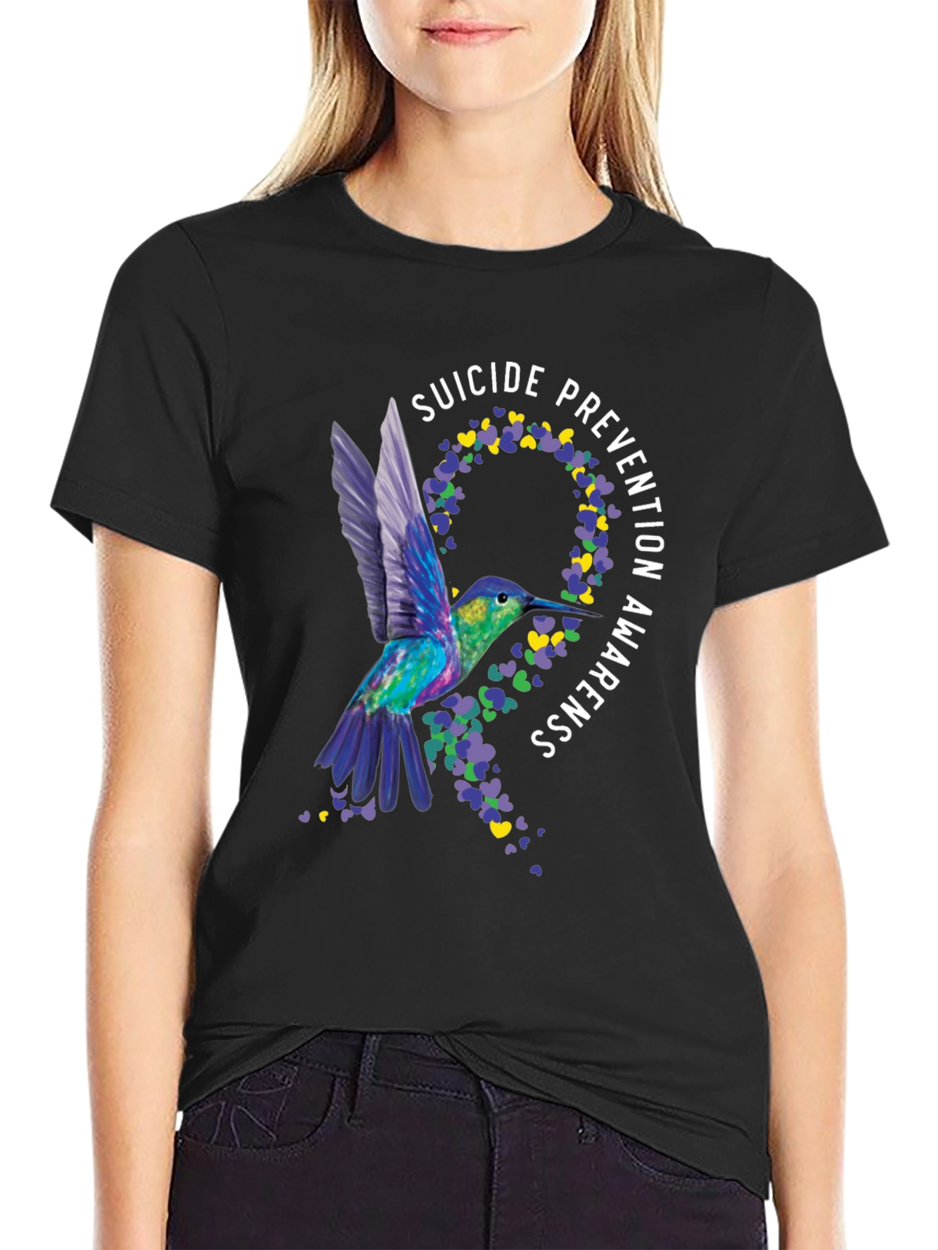 Suicide Prevention Hummingbird Graphic Tee