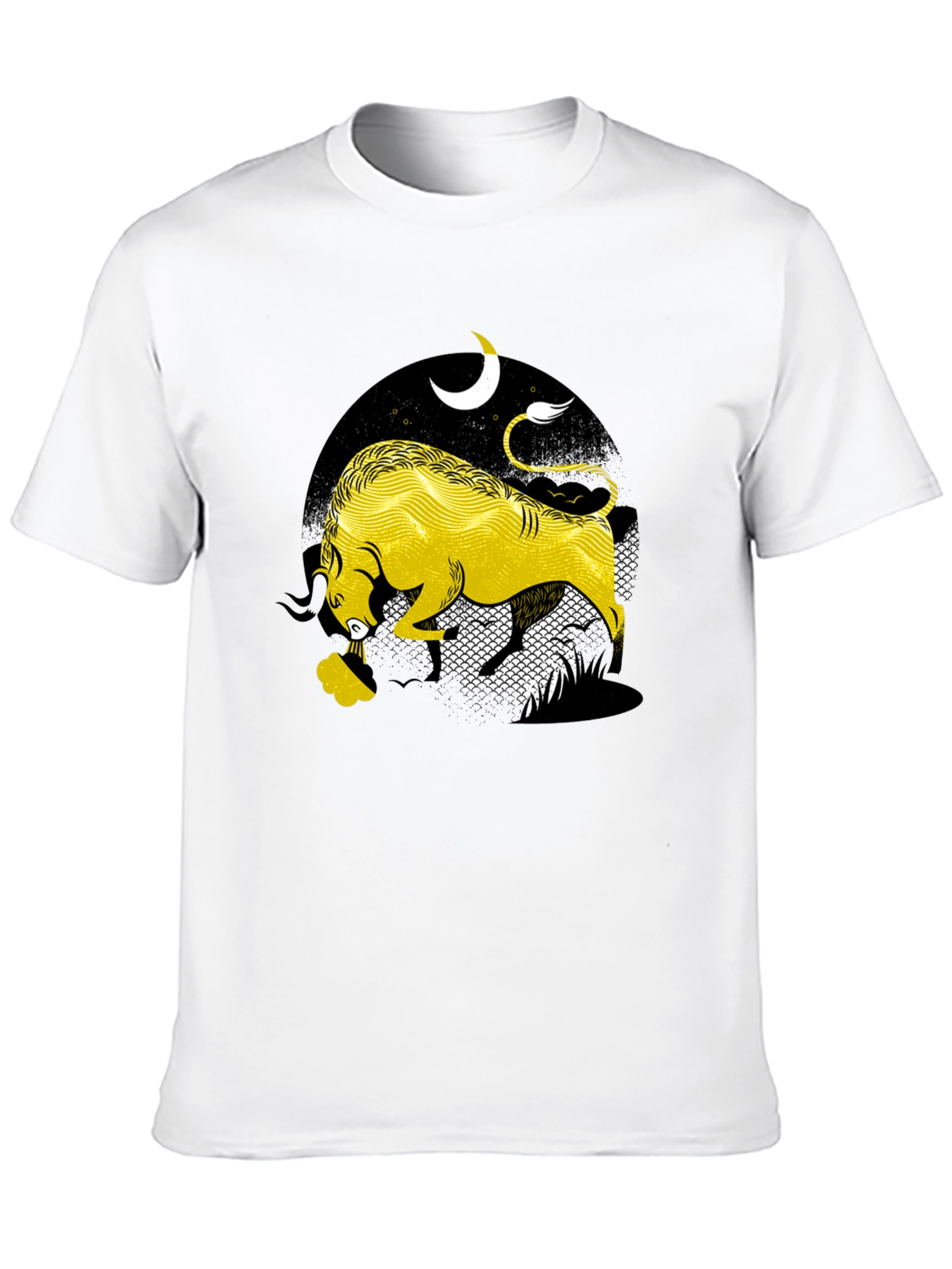 Taurus Zodiac Graphic Tee - Black Cotton Blend
