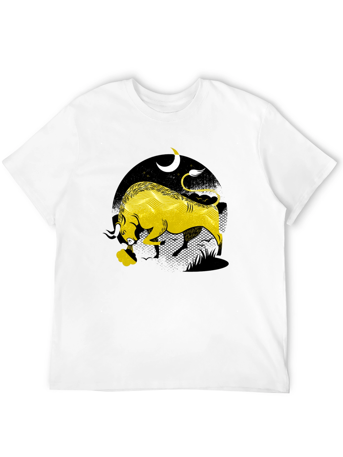 Taurus Zodiac Graphic Tee - Black Cotton Blend