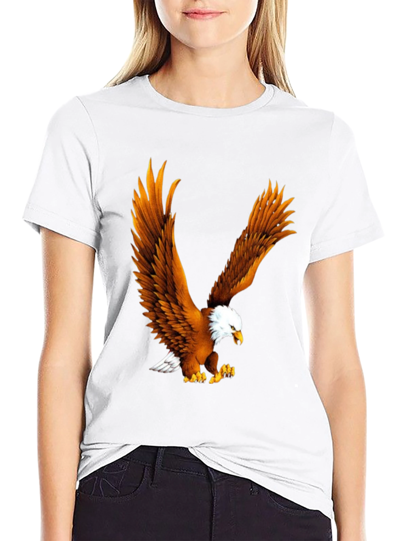 Eagle Print Black T-Shirt
