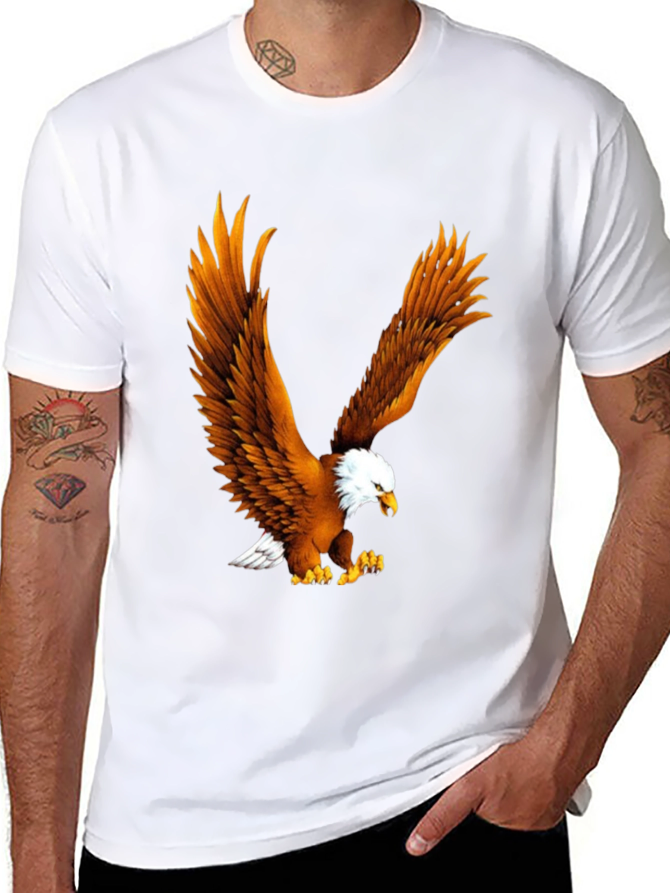 Eagle Print Black T-Shirt
